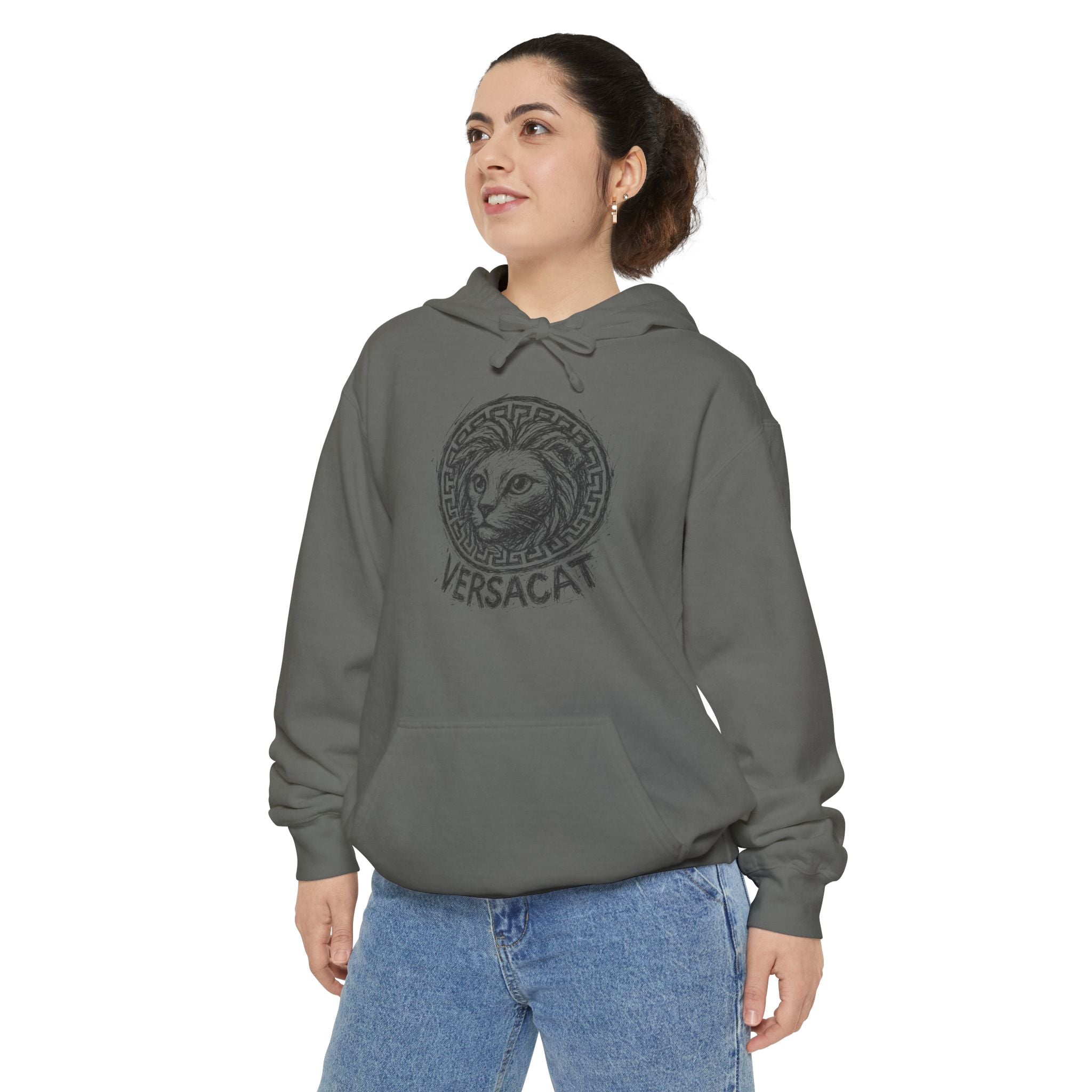 Versacat Sketch Logo Cat Graphic Hoodie