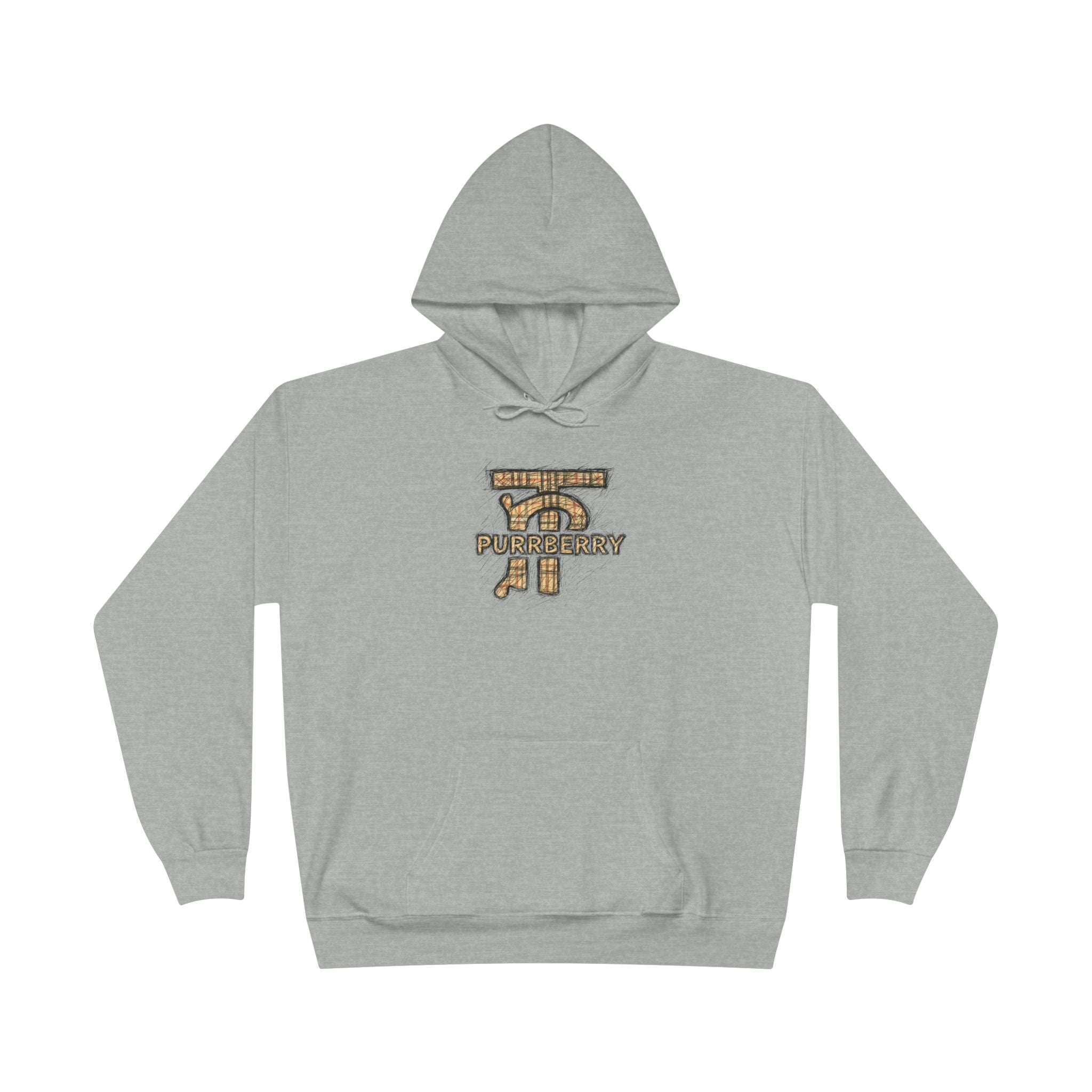 Purrberry Chest Sketch Logo Back Cat Graphic Hoodie