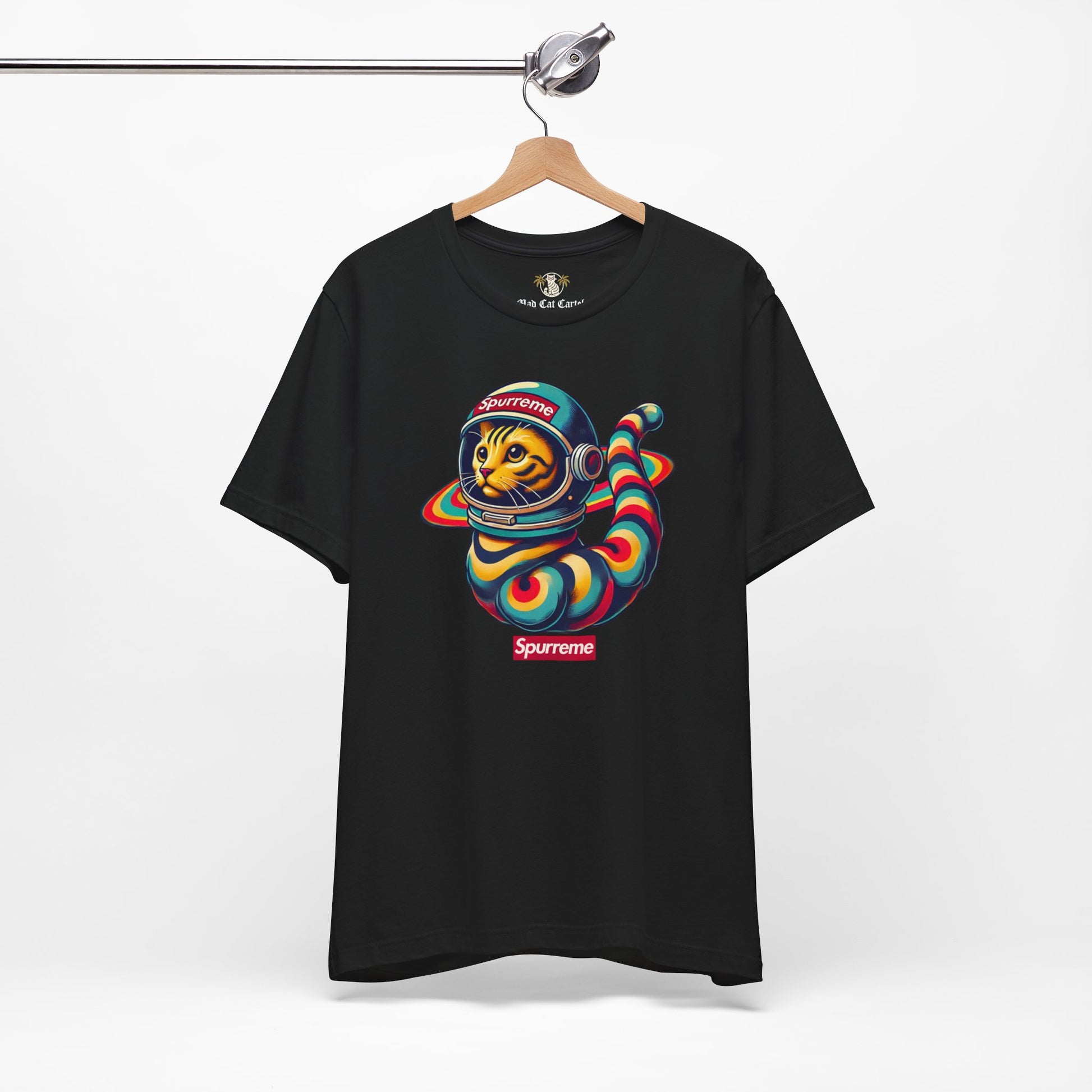 Black t shirt hanging display cool cat shirts