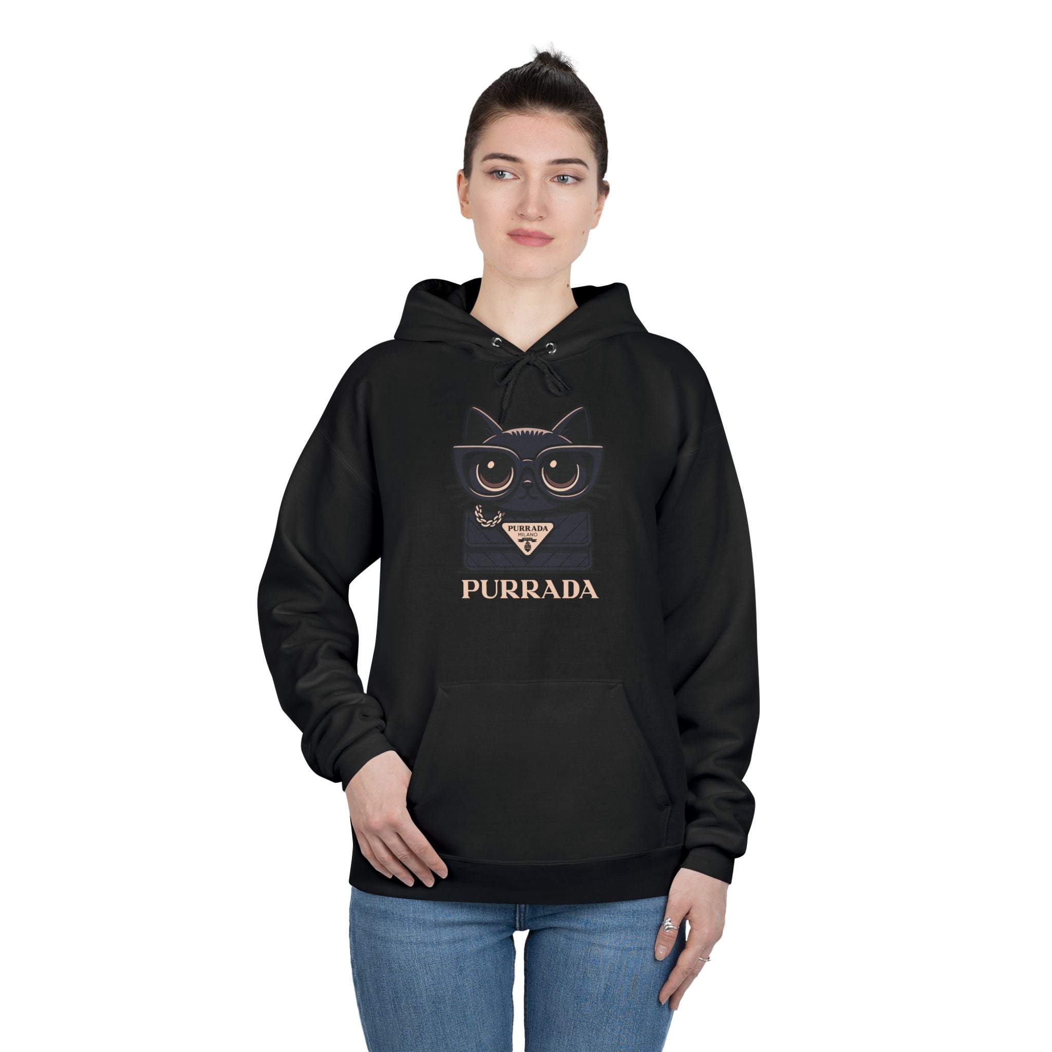 Purrada Noir Bag Cat Graphic Hoodie
