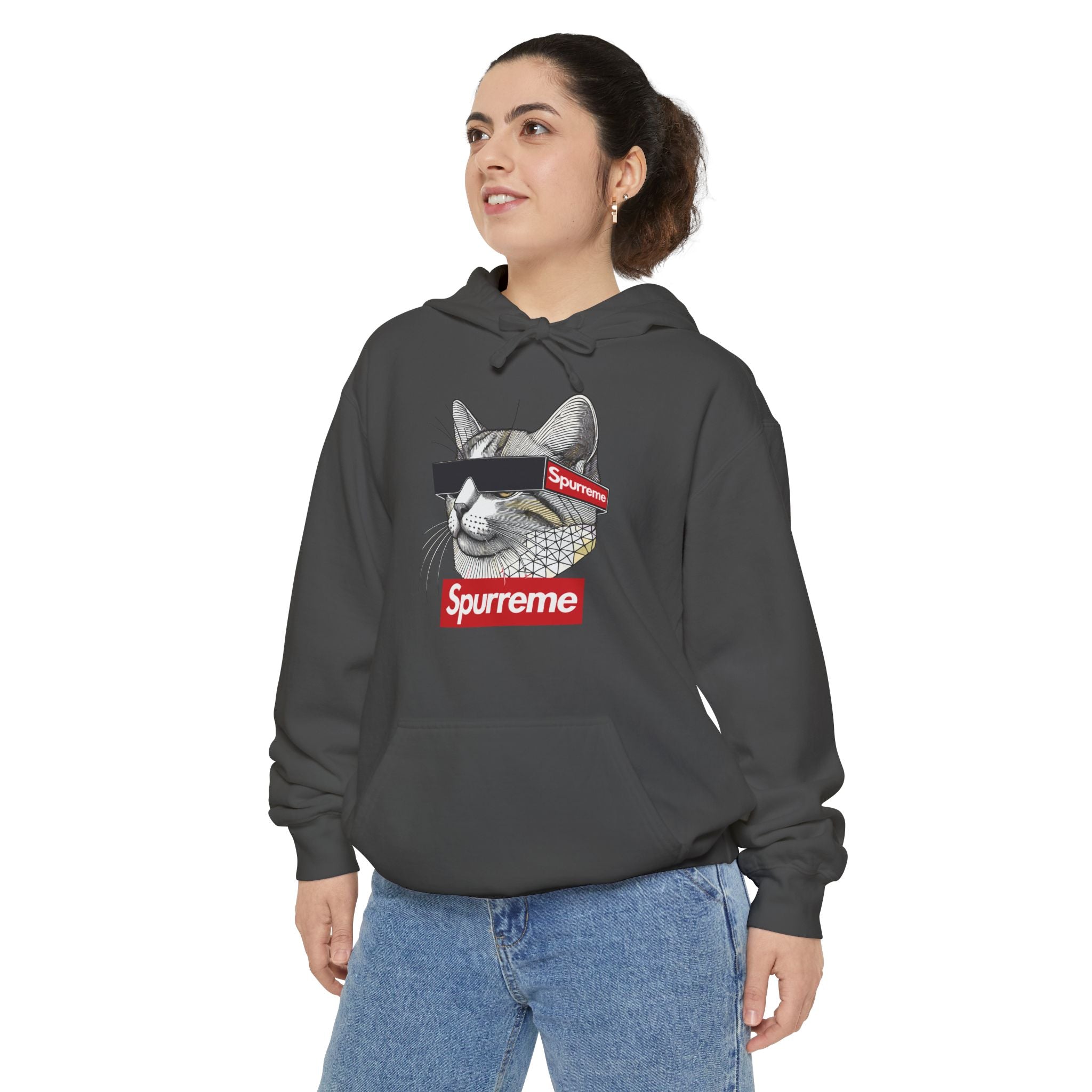 Spurreme Triangular Vision Cat Graphic Hoodie