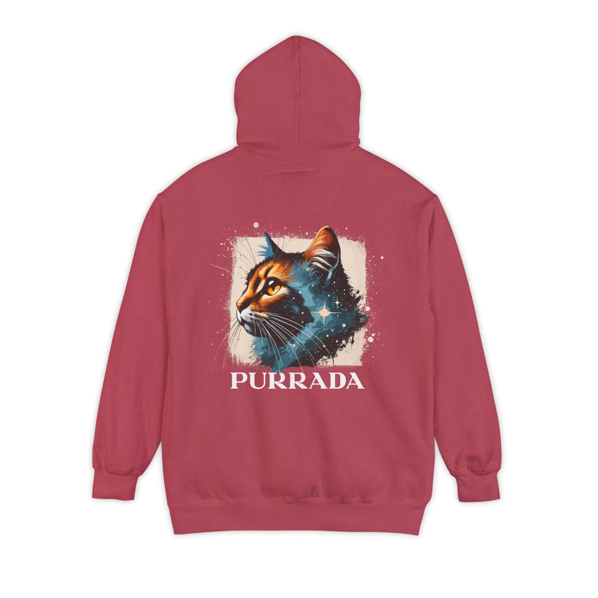 Purrada Chest Logo Cosmic Gaze Cat Graphic Hoodie