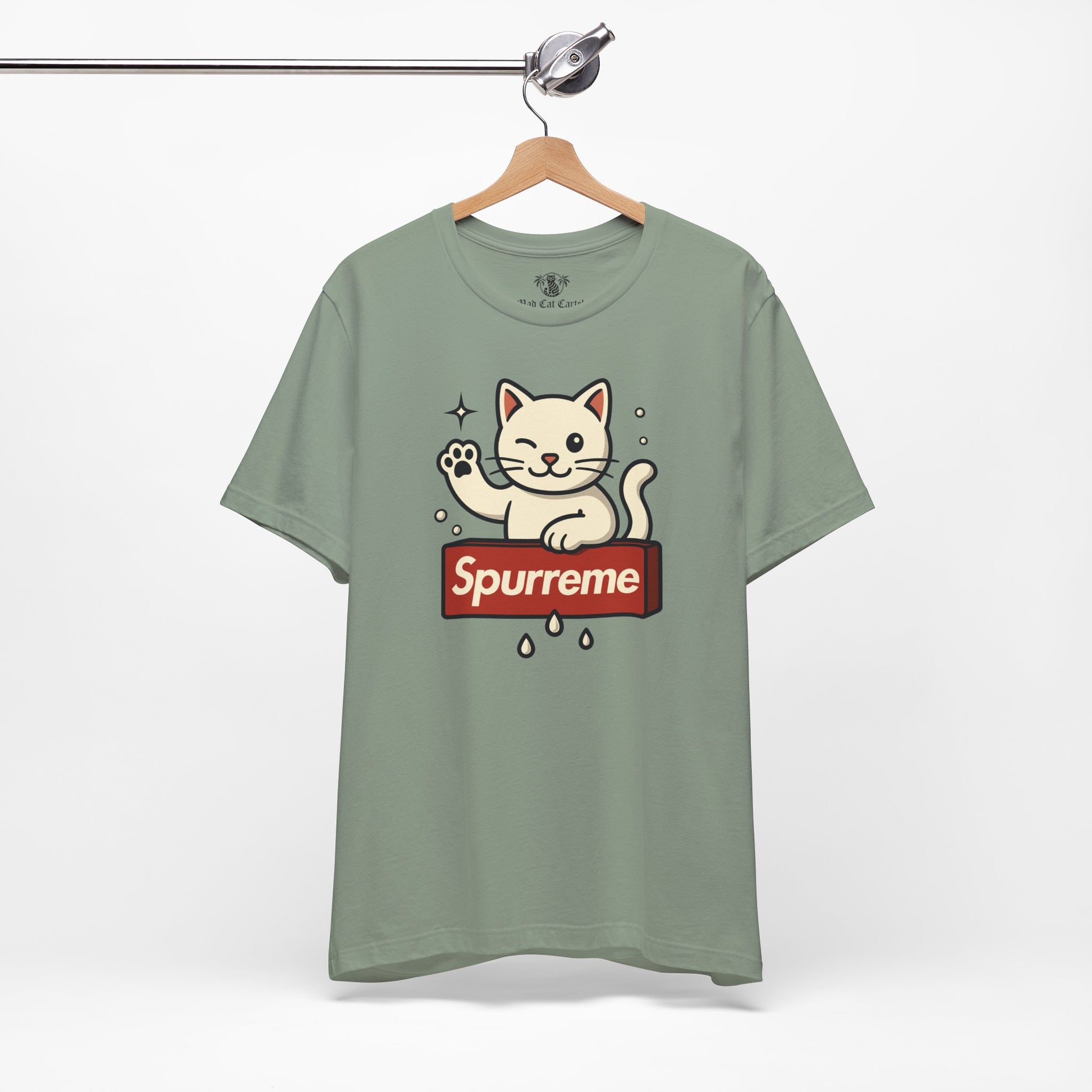 Sage t shirt hanging front design men’s cat shirt