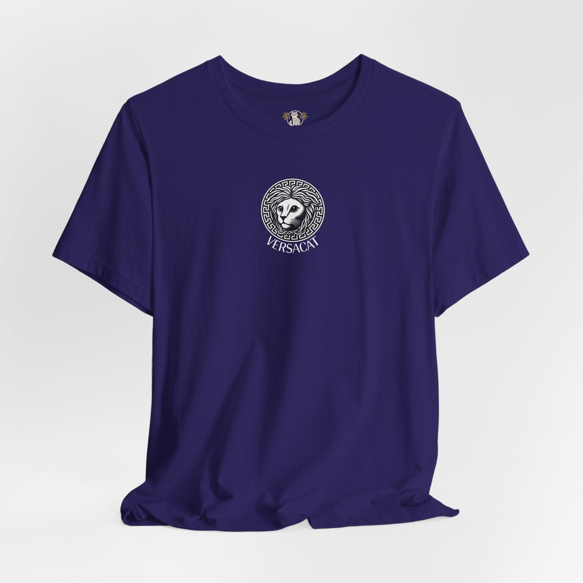 front view purple Versacat Imperial Emblem cat lover t shirt – unisex cool tee for cat lovers

