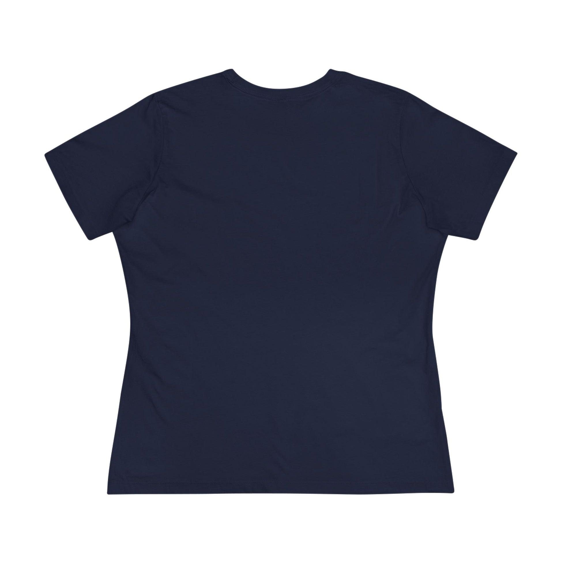 back view Tommy Hilficat Sitting Icon T Shirt in Navy Blue, cat tee shirts womens