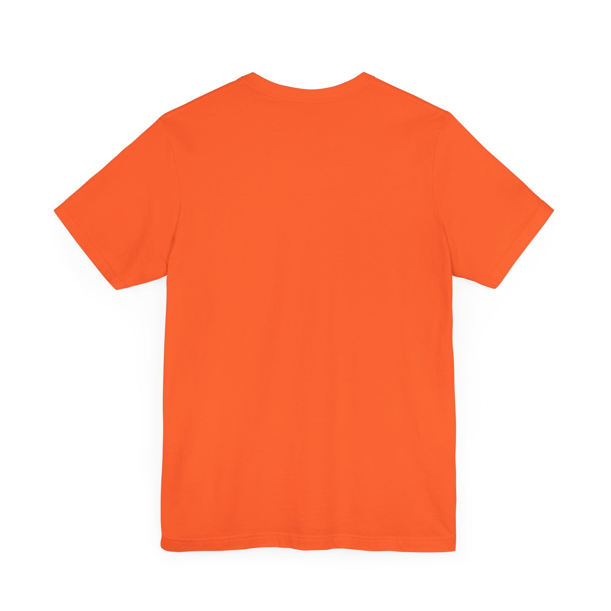 orange t shirt back view, casual cotton tee, gift for cat lovers
