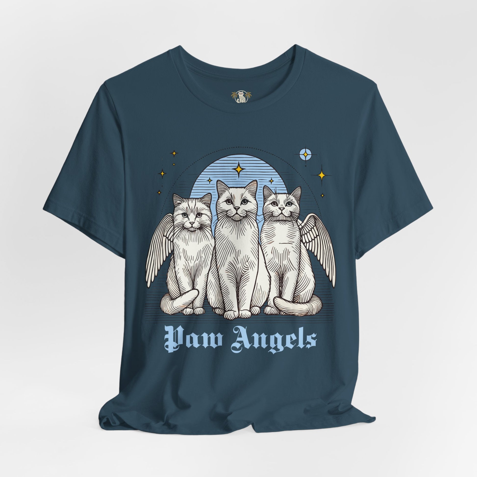 Deep Teal Holy Trinity t shirt front view – cat lover t shirt