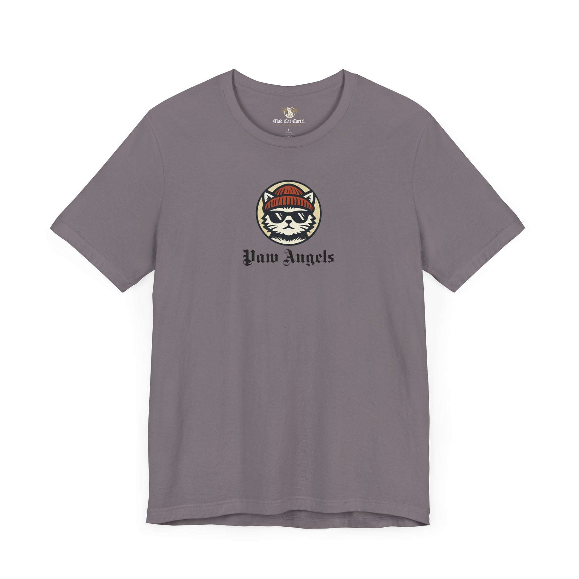 Storm gray Paw Angels Born to Fly street angel cat t-shirt – cats t shirt unique design
