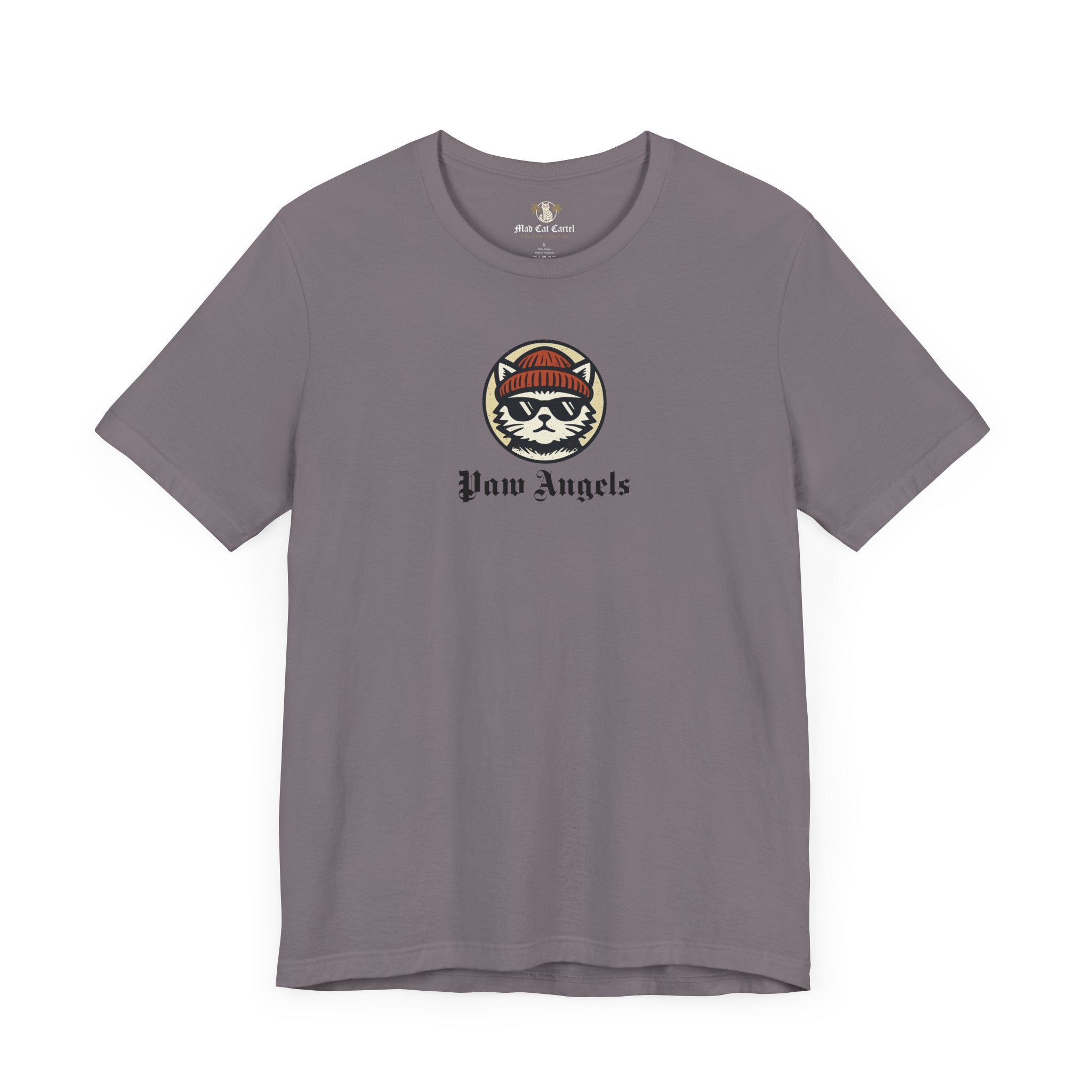 Storm gray Paw Angels Born to Fly street angel cat t-shirt – cats t shirt unique design