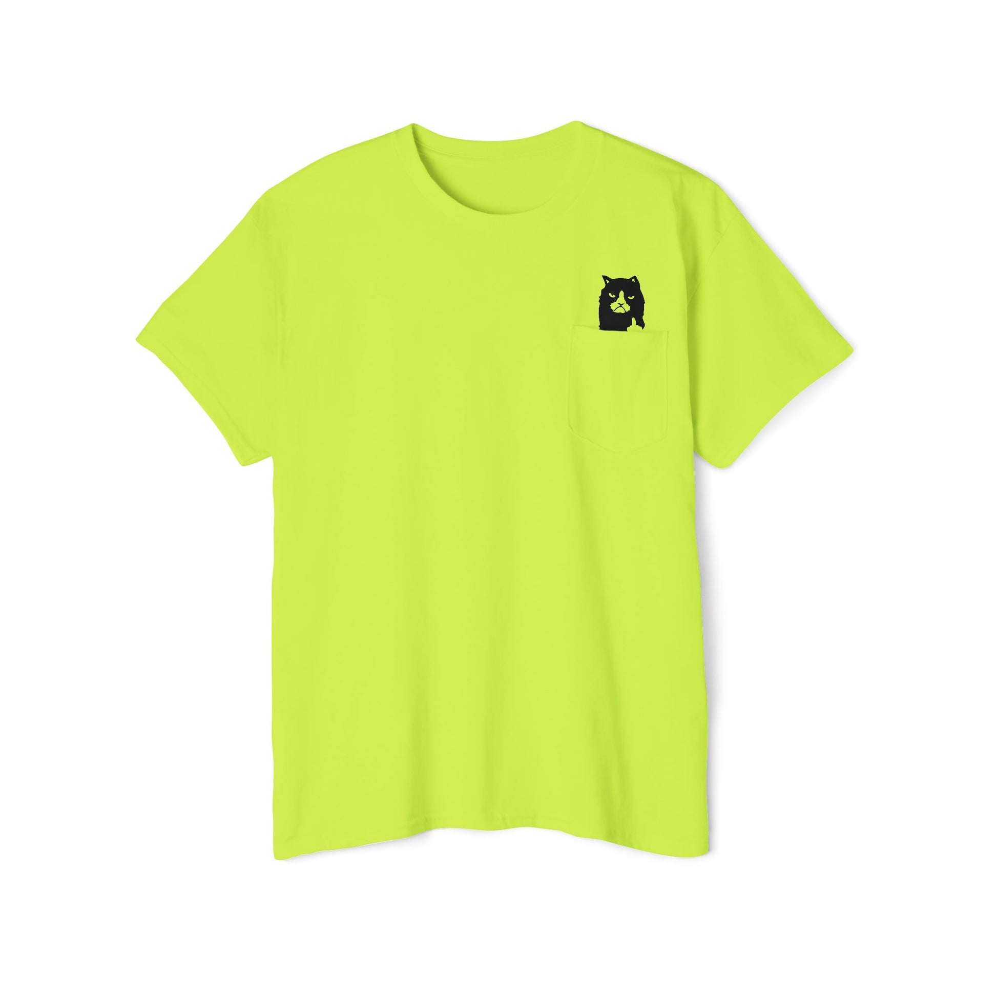 A Bathing Cat mini pocket logo funny cat t shirt for men with bold back print