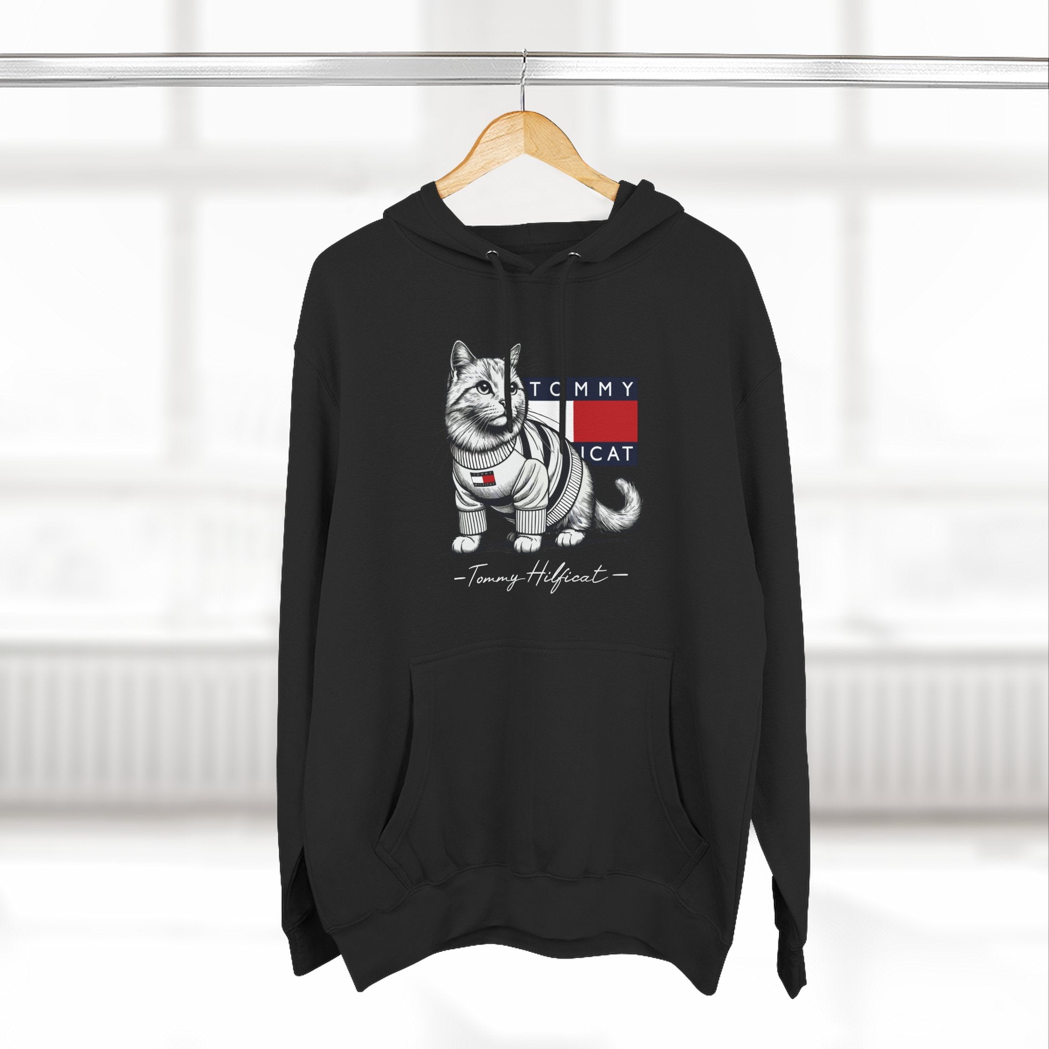 Tommy Hilficat Signature Purr Style Cat Graphic Hoodie