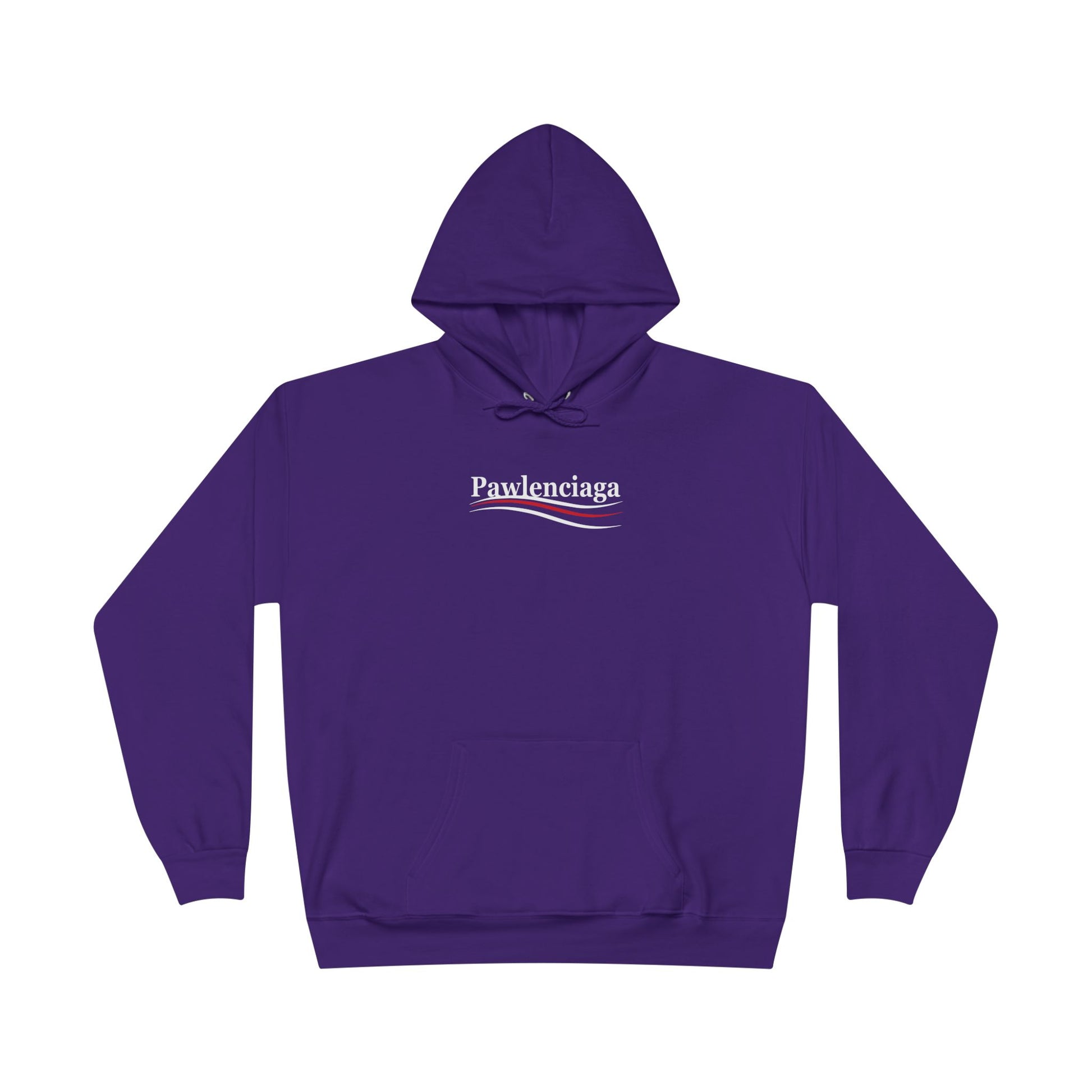 Pawlenciaga Chest Logo Athletic Purple Hoodie for cat lovers, hoodie for cat lovers