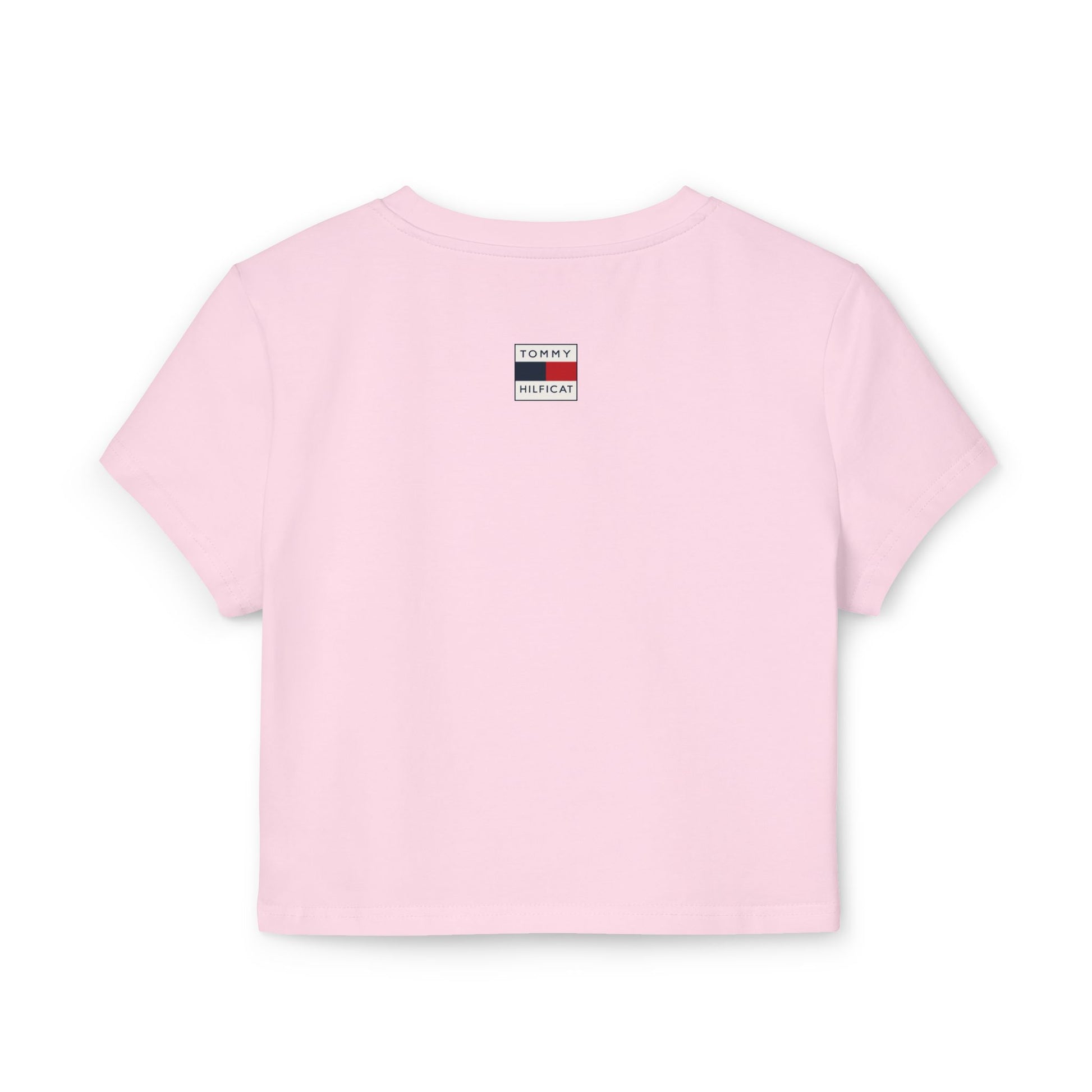 back view Pink Baby Tee, cat lover t shirts
