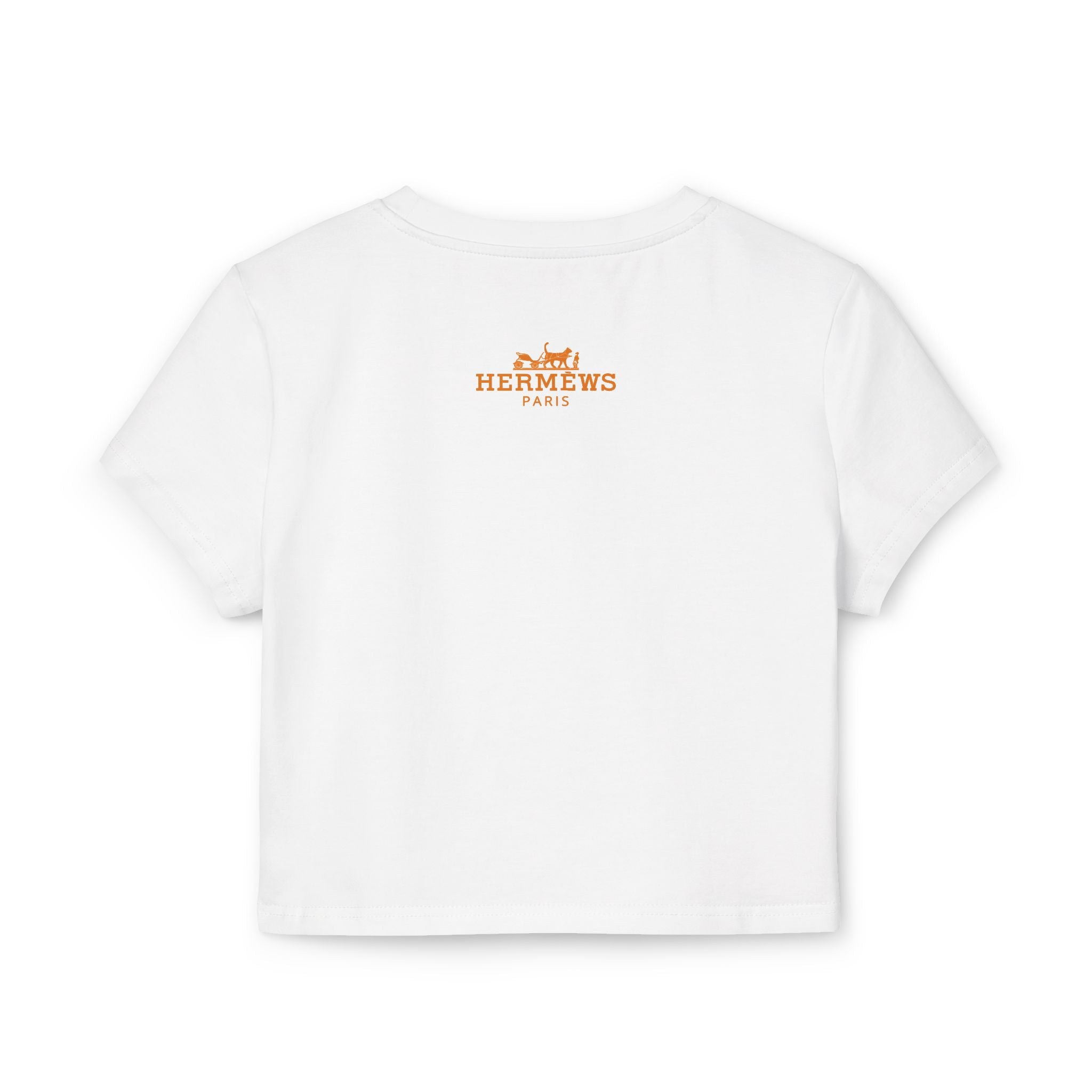 Back view Hermèws Paris Sunset Voyage graphic white baby tee