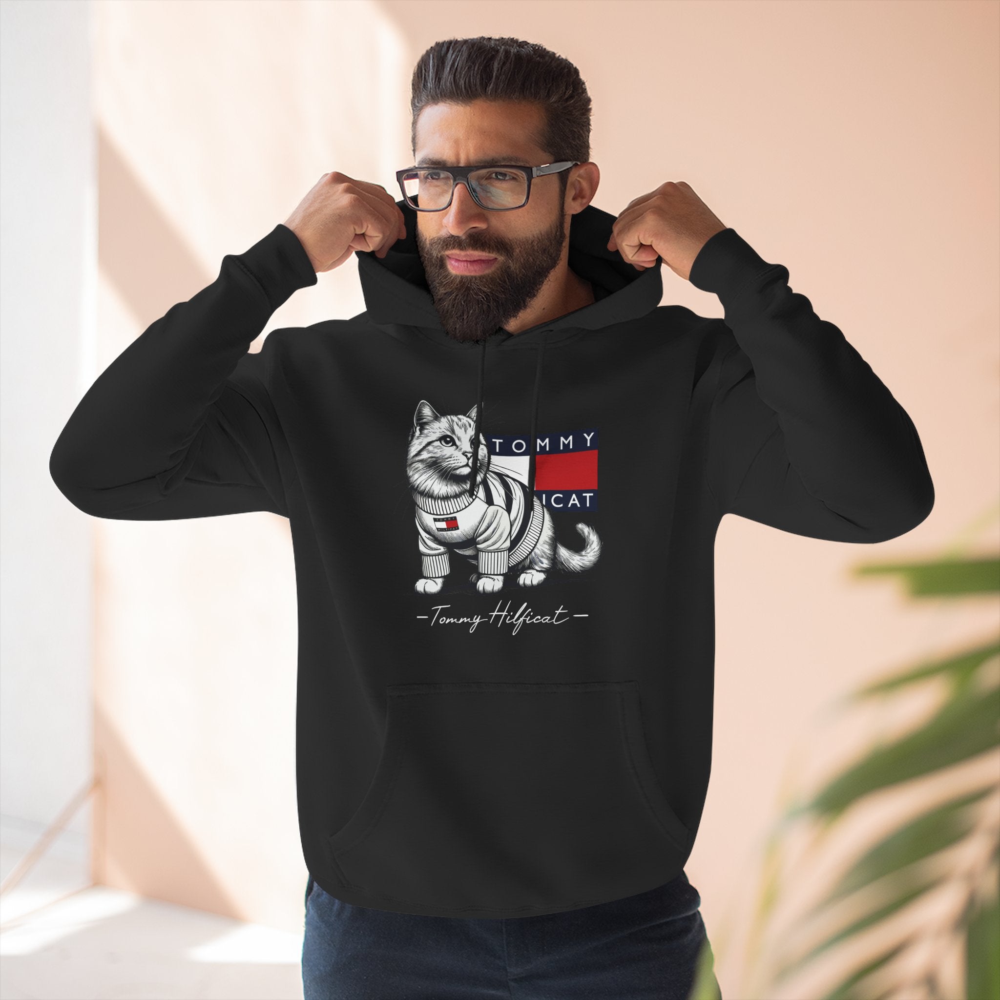 Tommy Hilficat Signature Purr Style Cat Graphic Hoodie