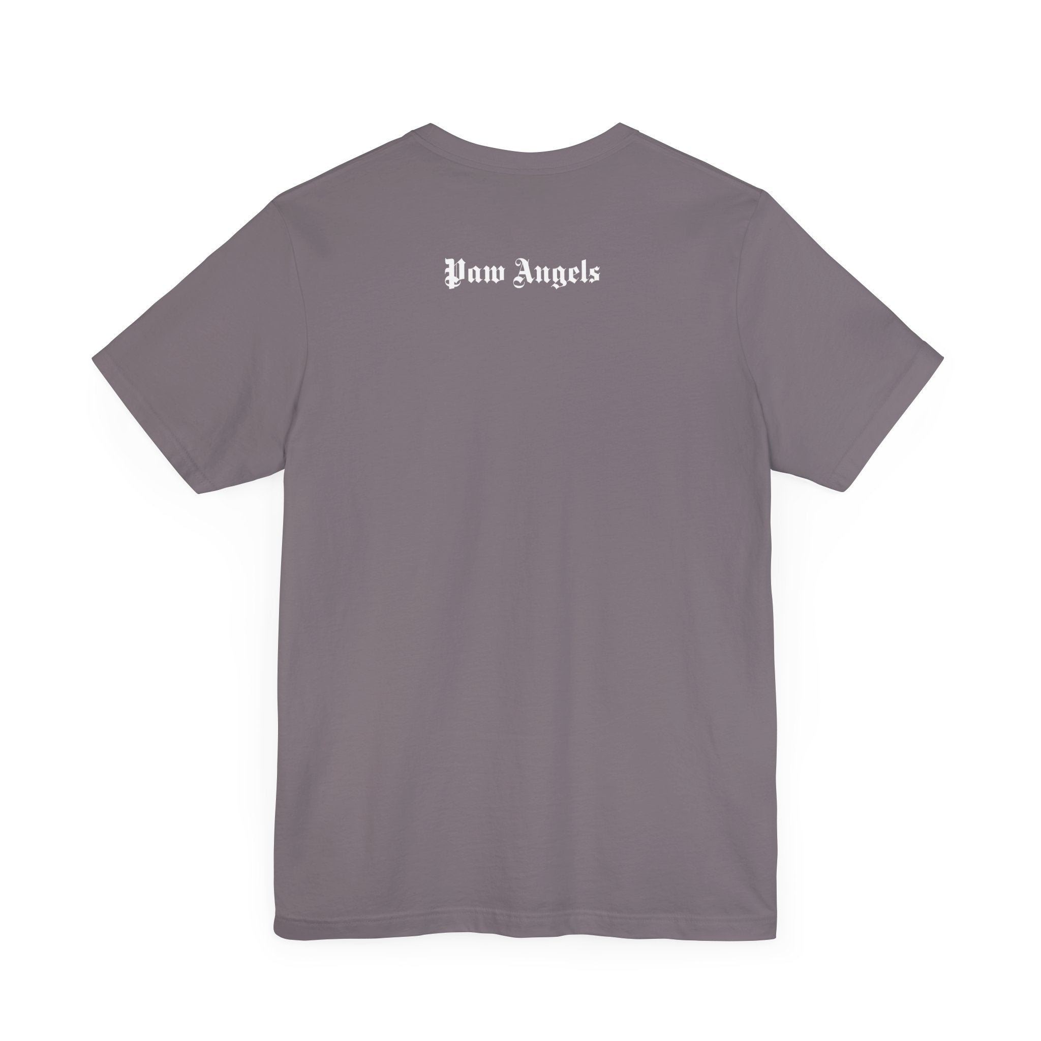 Storm t shirt with “Paw Angels” back print – men’s cat shirt