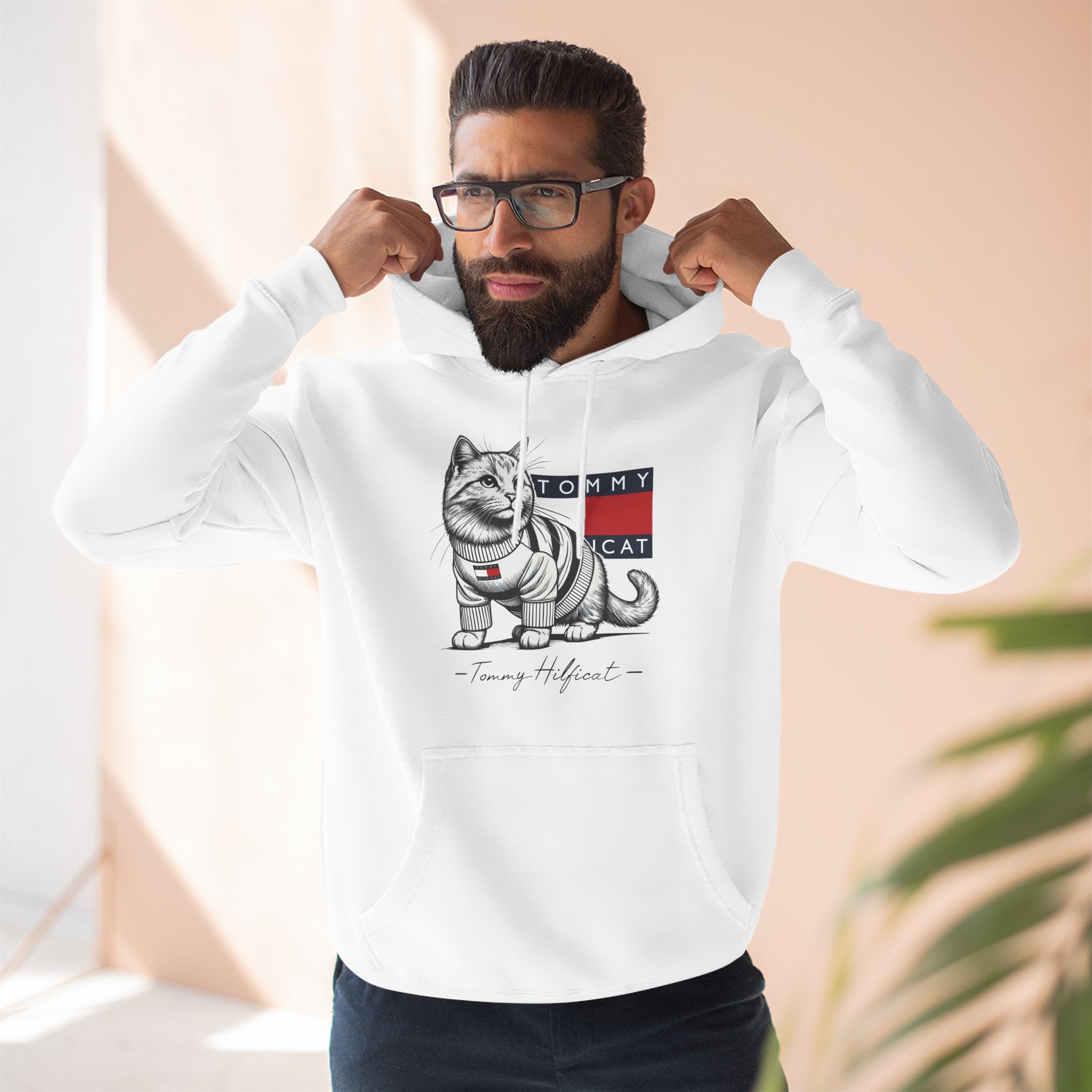 Tommy Hilficat Signature Purr Style Cat Graphic Hoodie