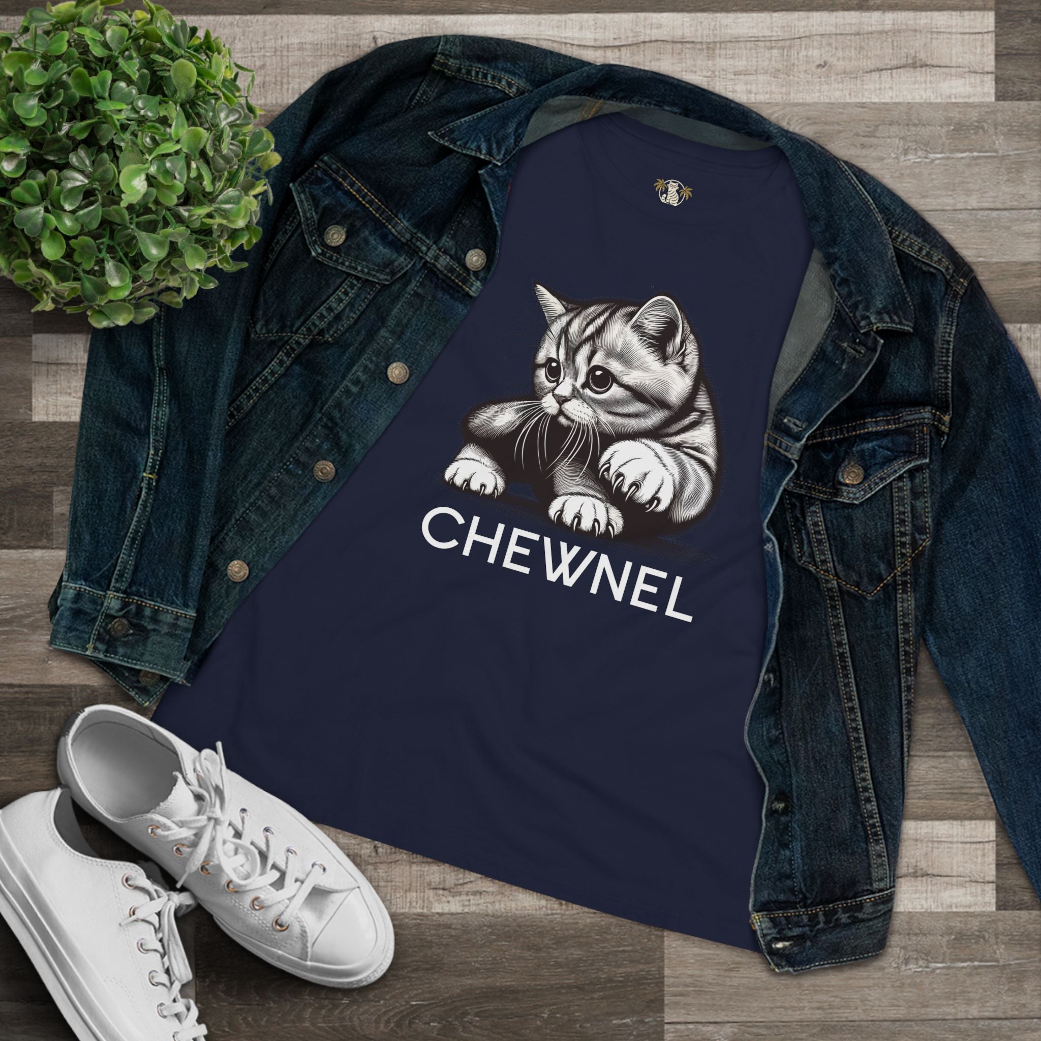 Navy blue cat graphic t shirt front view shirts with cats on them
