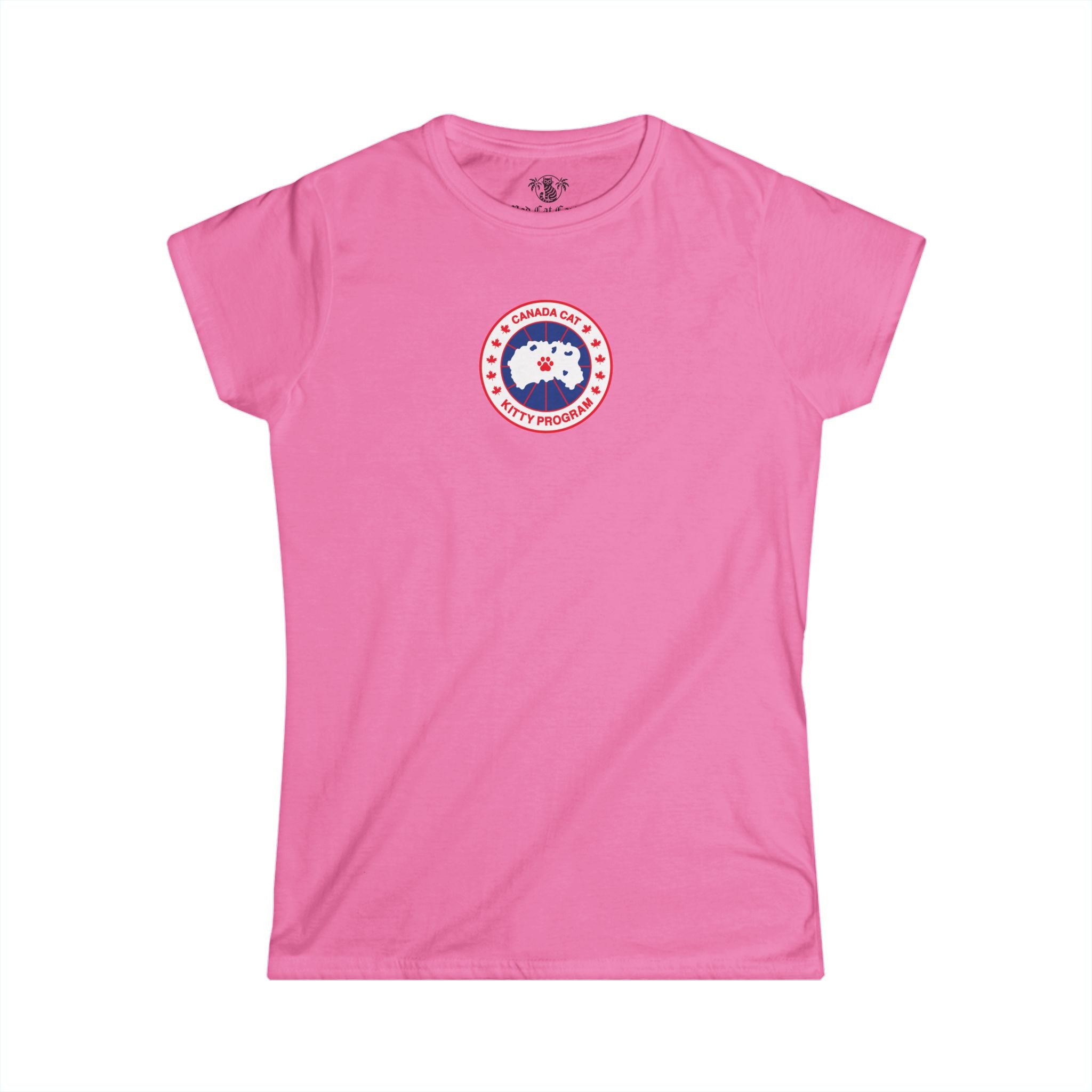 Azalea Pink Canada Cat Kitty Program Logo Womens Cat T Shirt front flat lay