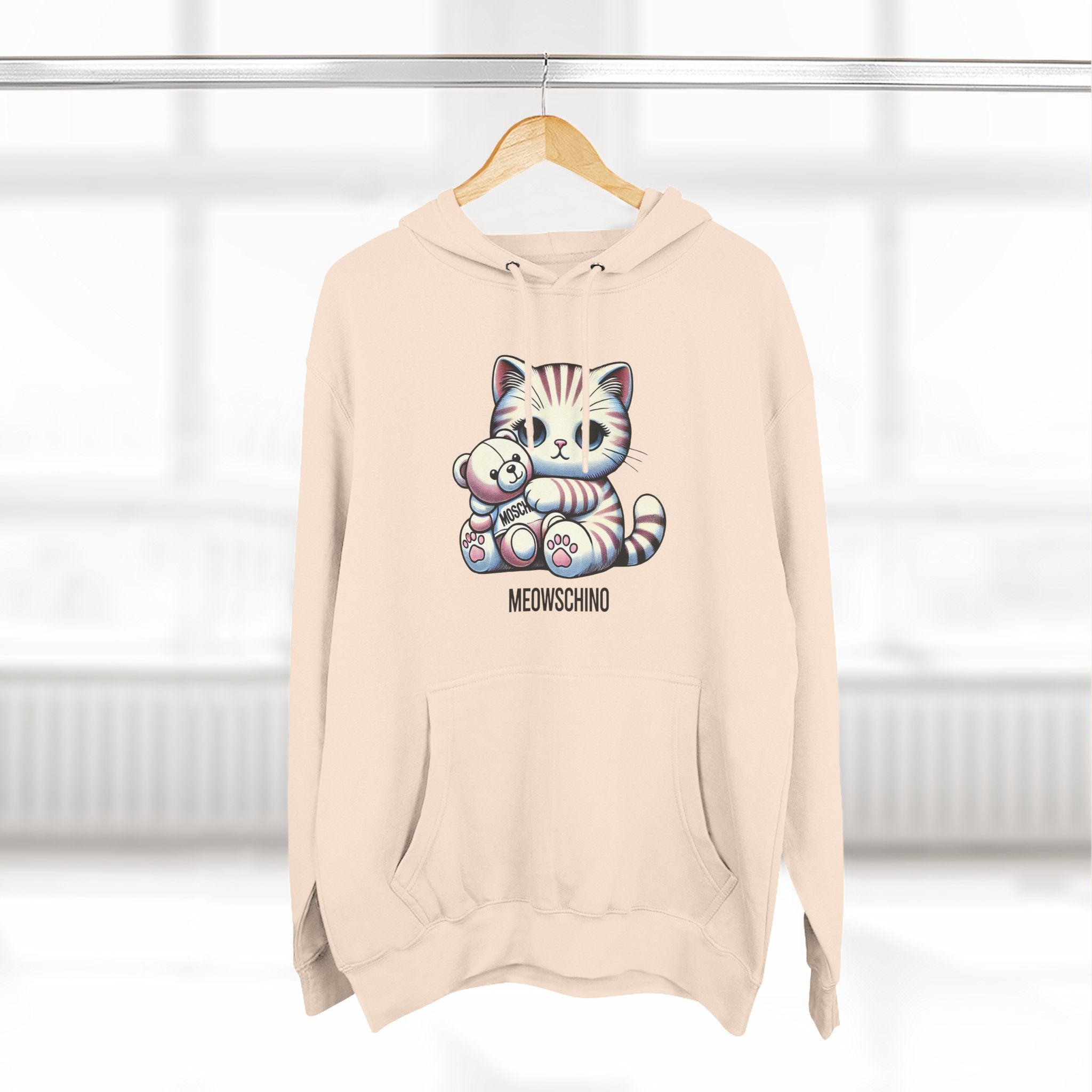 Meowschino Teddy Hug Cat Graphic Hoodie