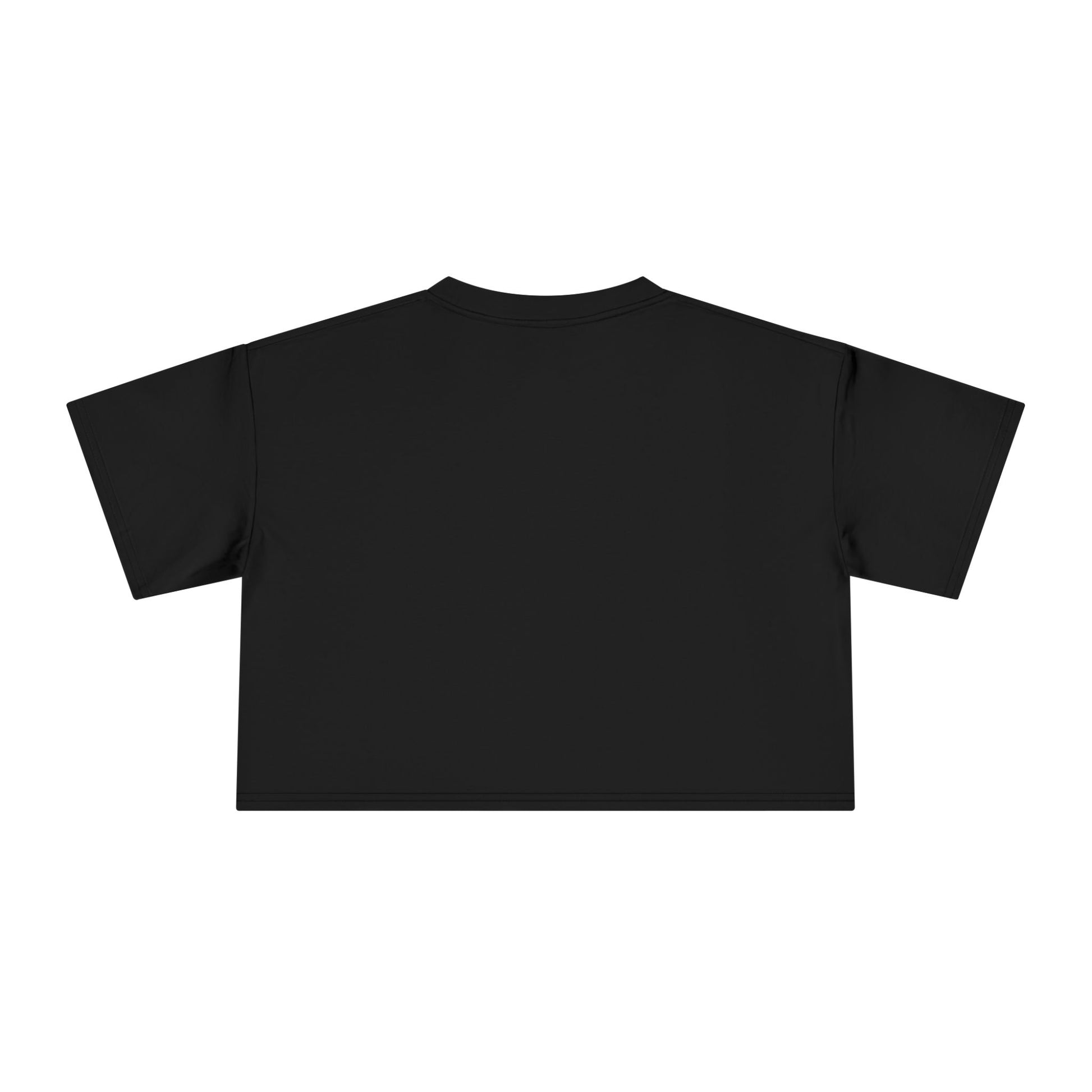 black Pawlenciaga crop top, back view, casual crop tee for women