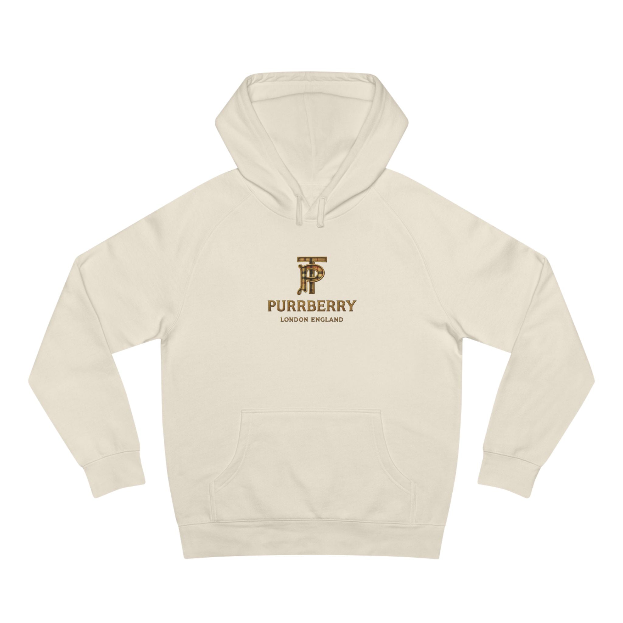 Purrberry Chest Logo Steampunk Couture Cat Graphic Hoodie
