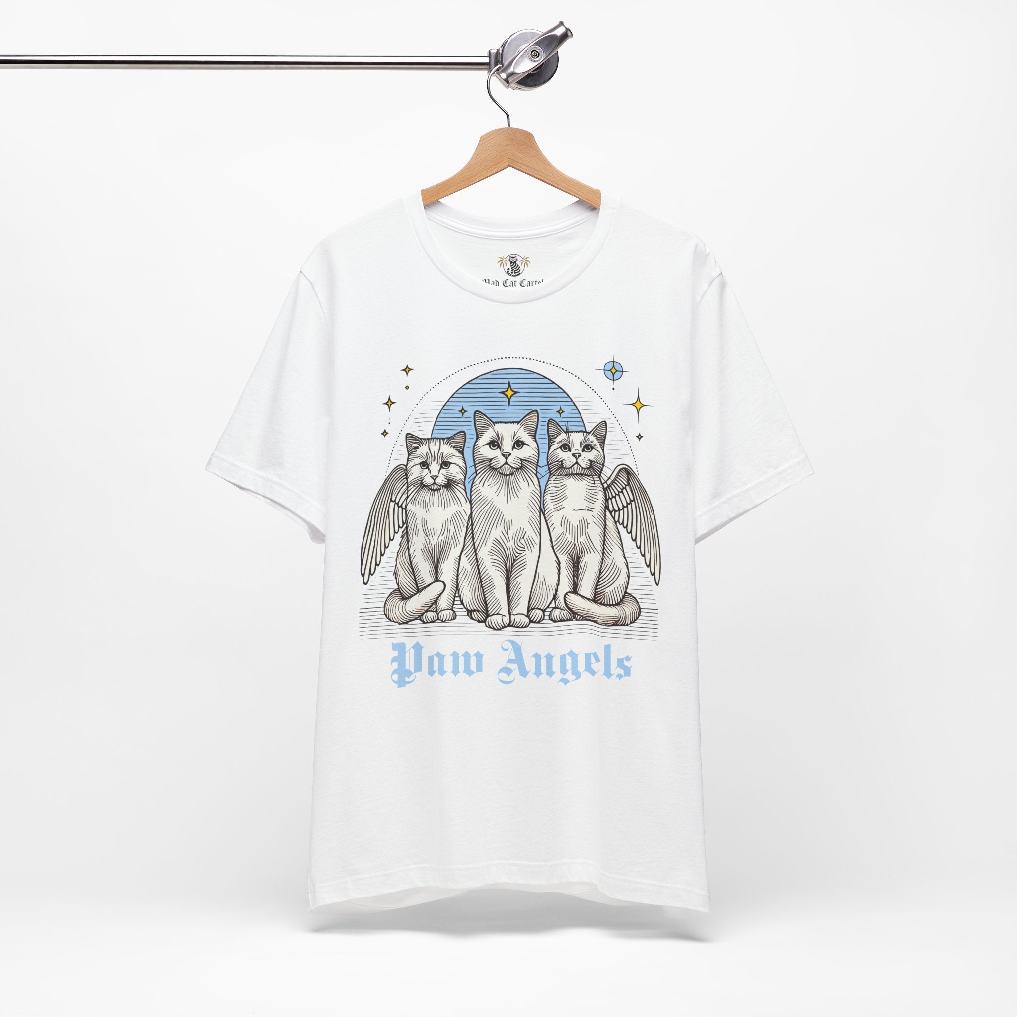 White Paw Angels Holy Trinity t shirt with framed cats – cat on a shirt