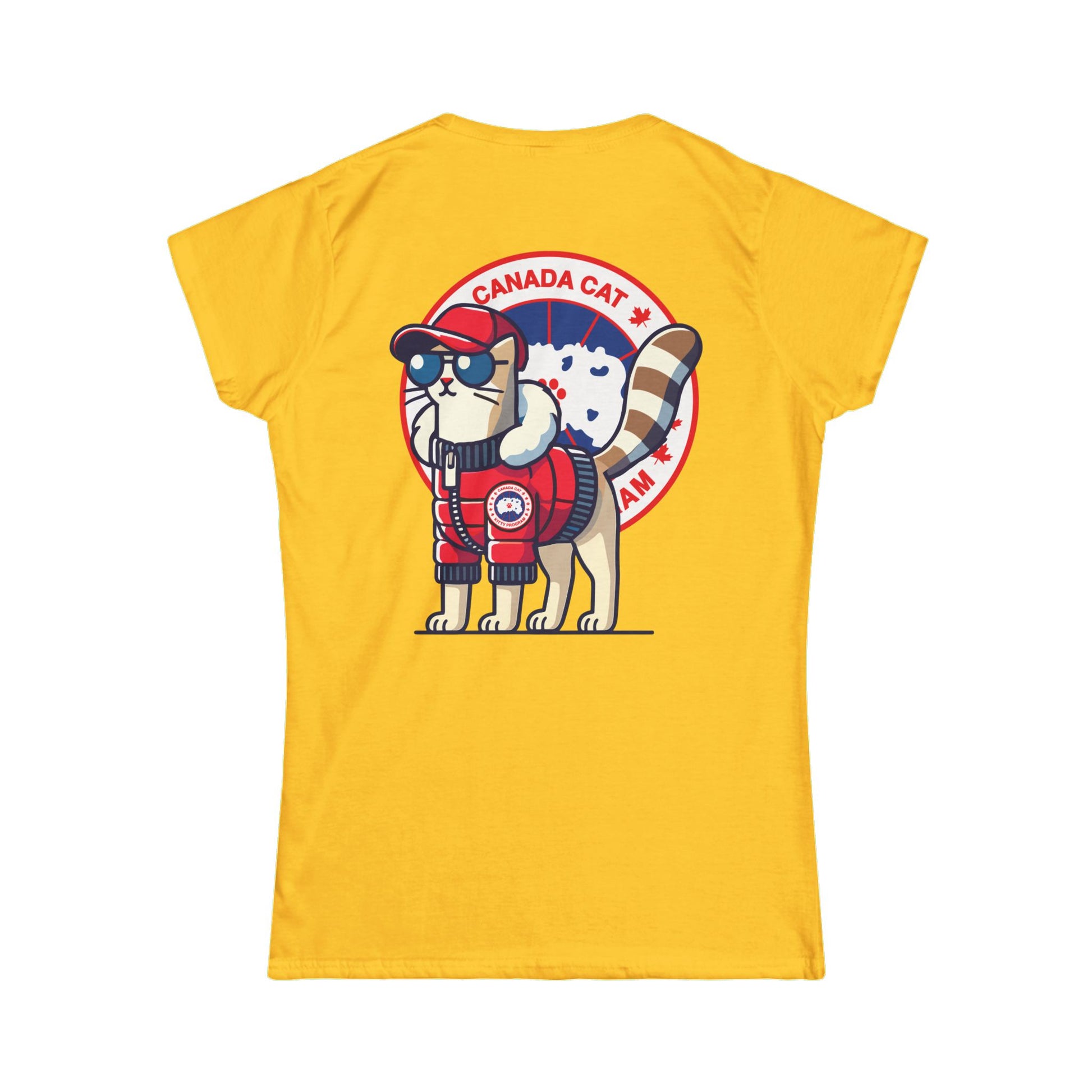Yellow shirts for cat lovers back view