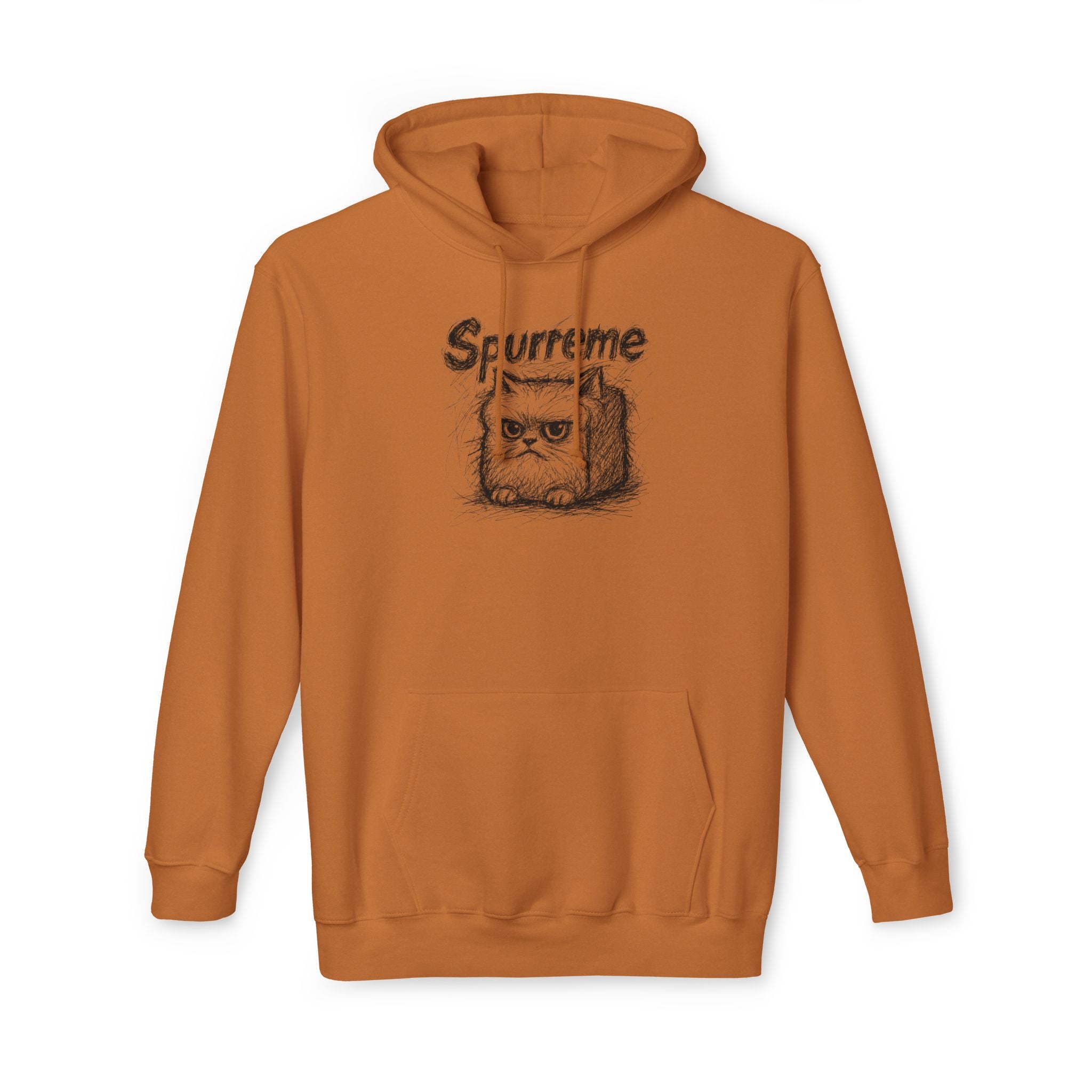 Spurreme Angry Fluffy Loaf Kitty Sketch Graphic Hoodie