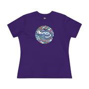 Team Purple A Bathing Cat Wave Camo Flow Graphic Women’s T Shirt for cat lovers