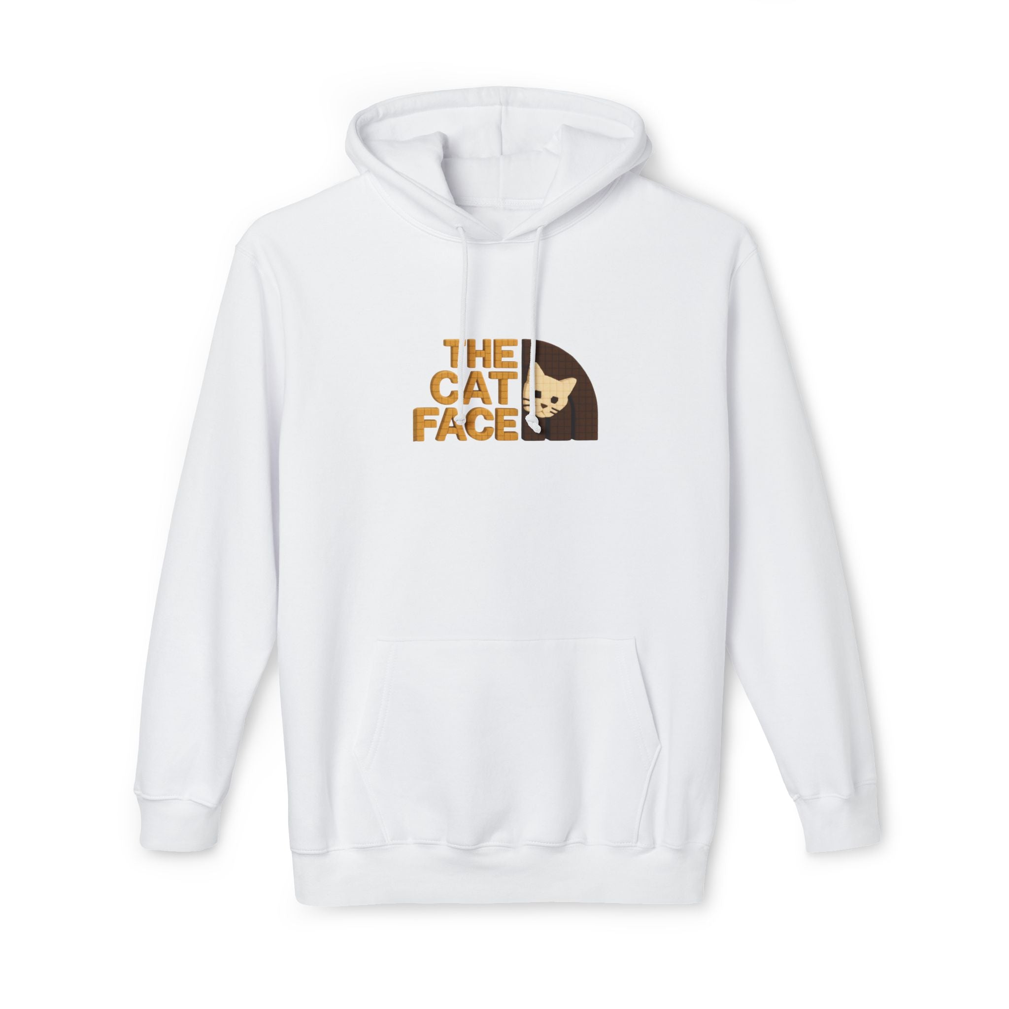 The Cat Face 3D Wool Block Chest Logo & Back Cat Graphic Hoodie