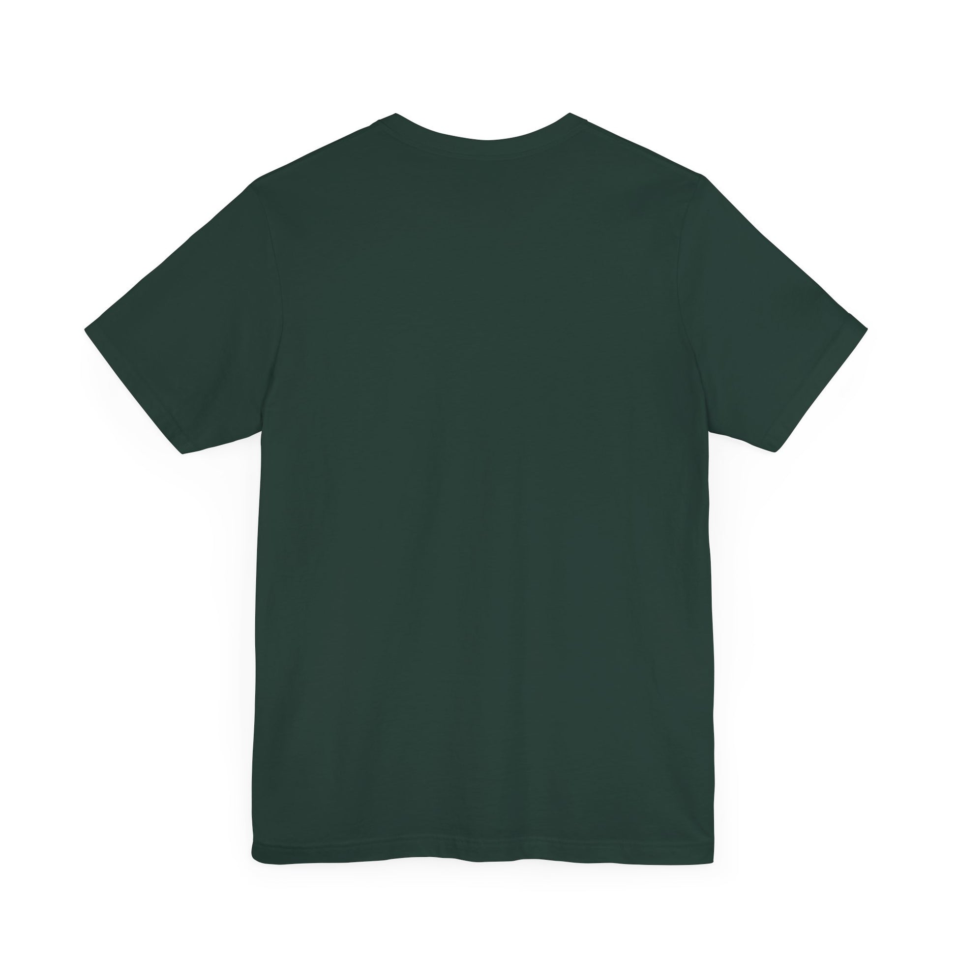 Back view of forest green Versacat Royal Emblem cat t – cat lover shirts for men and women