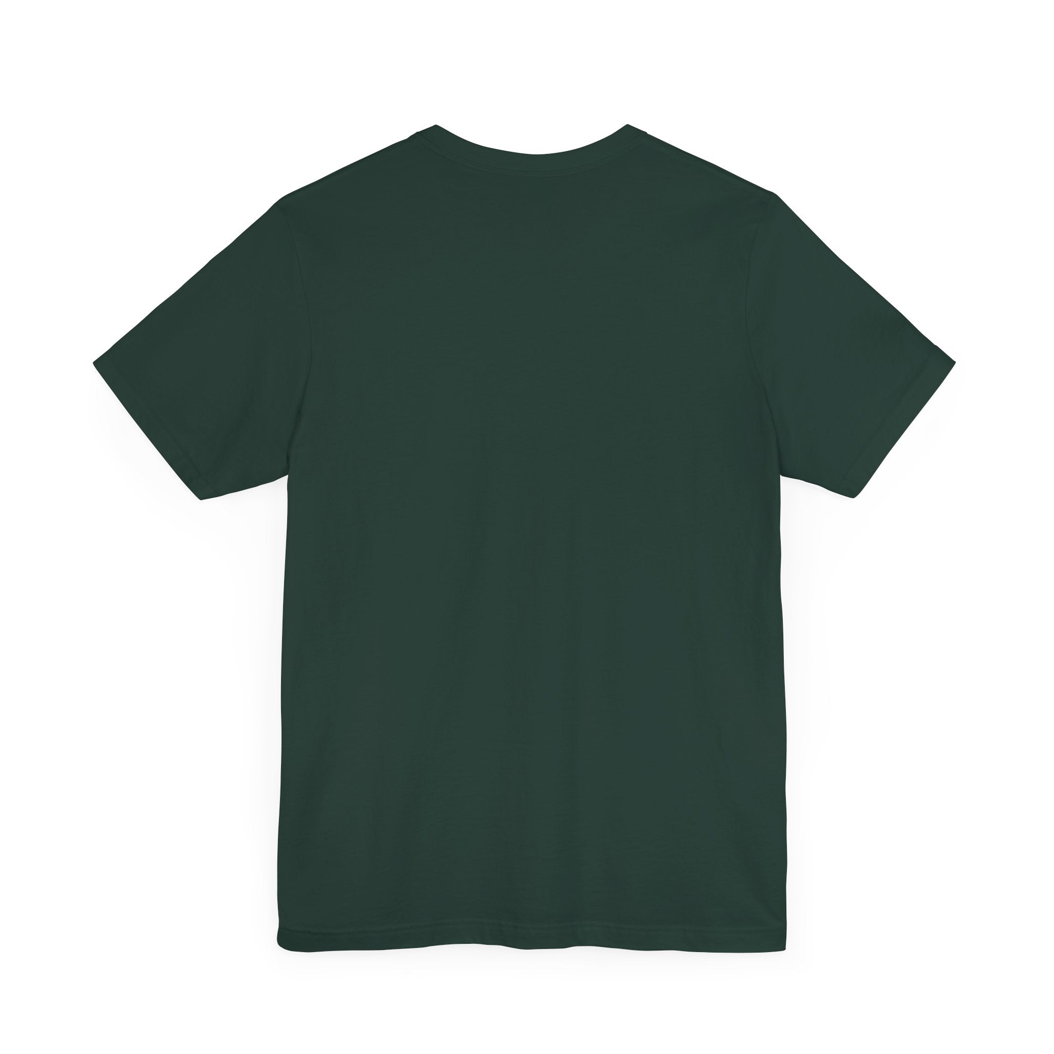 Back view of forest green Versacat Royal Emblem cat t – cat lover shirts for men and women