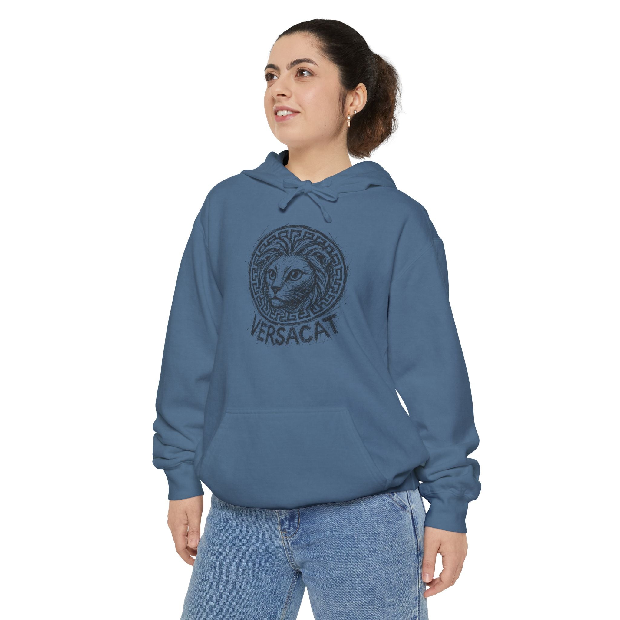 Versacat Sketch Logo Cat Graphic Hoodie