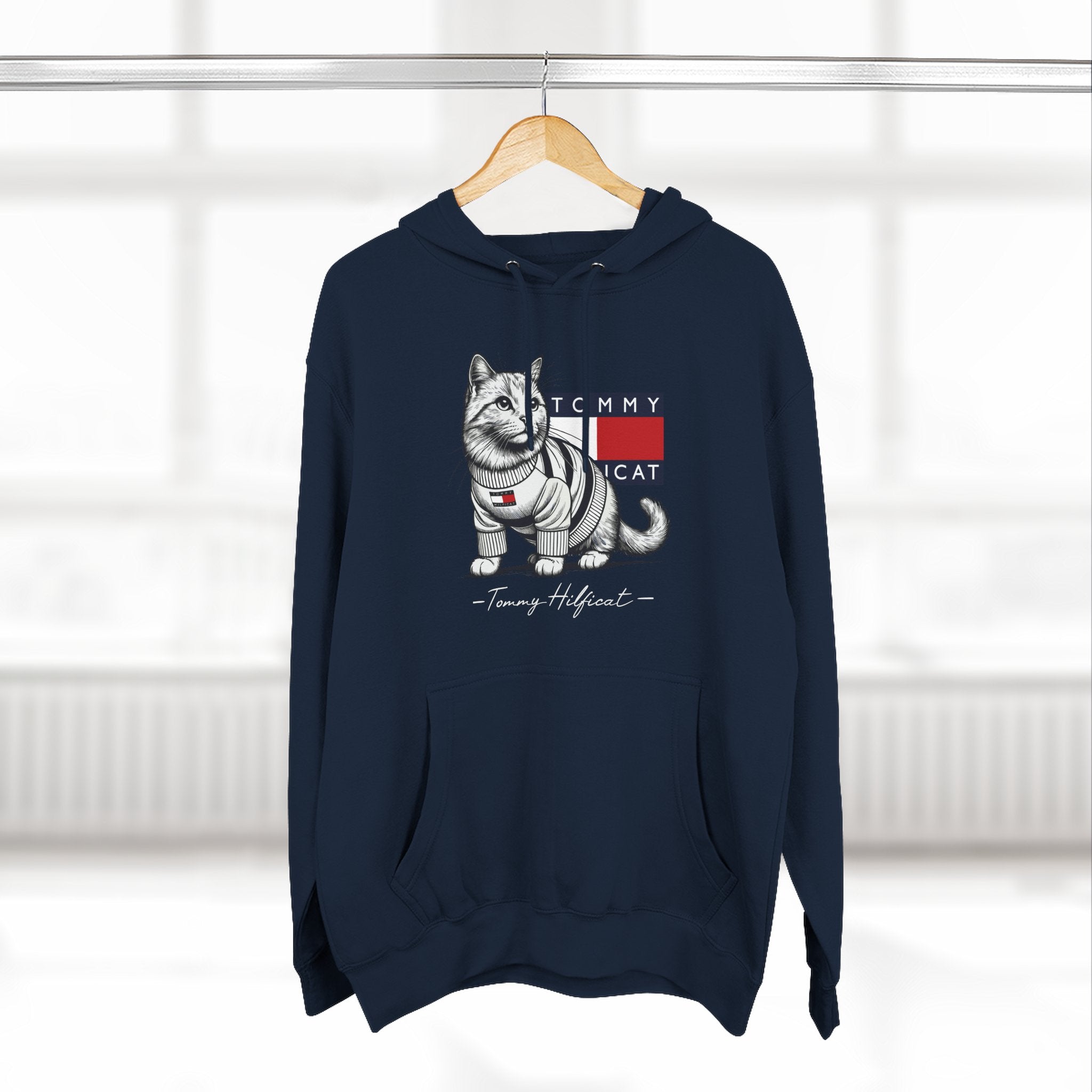 Tommy Hilficat Signature Purr Style Cat Graphic Hoodie
