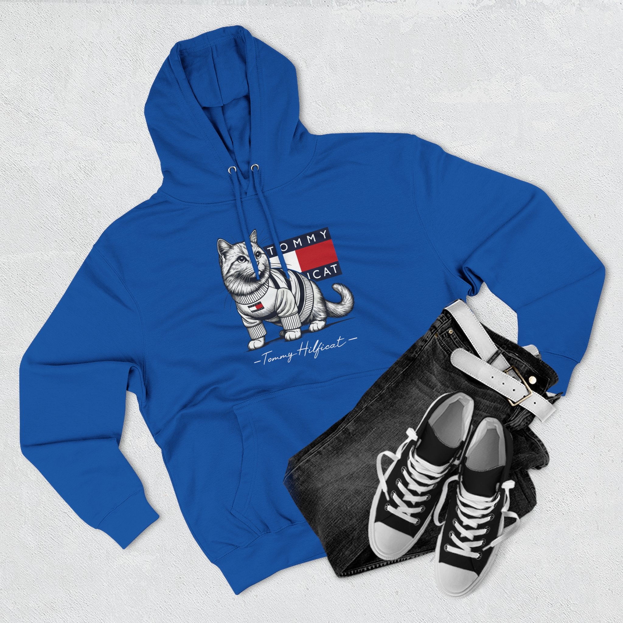 Tommy Hilficat Signature Purr Style Cat Graphic Hoodie