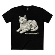 Black Off-Whisker Mecha Cat Unit graphic tee – cat face t shirt for men and women, unique gift for cat lovers