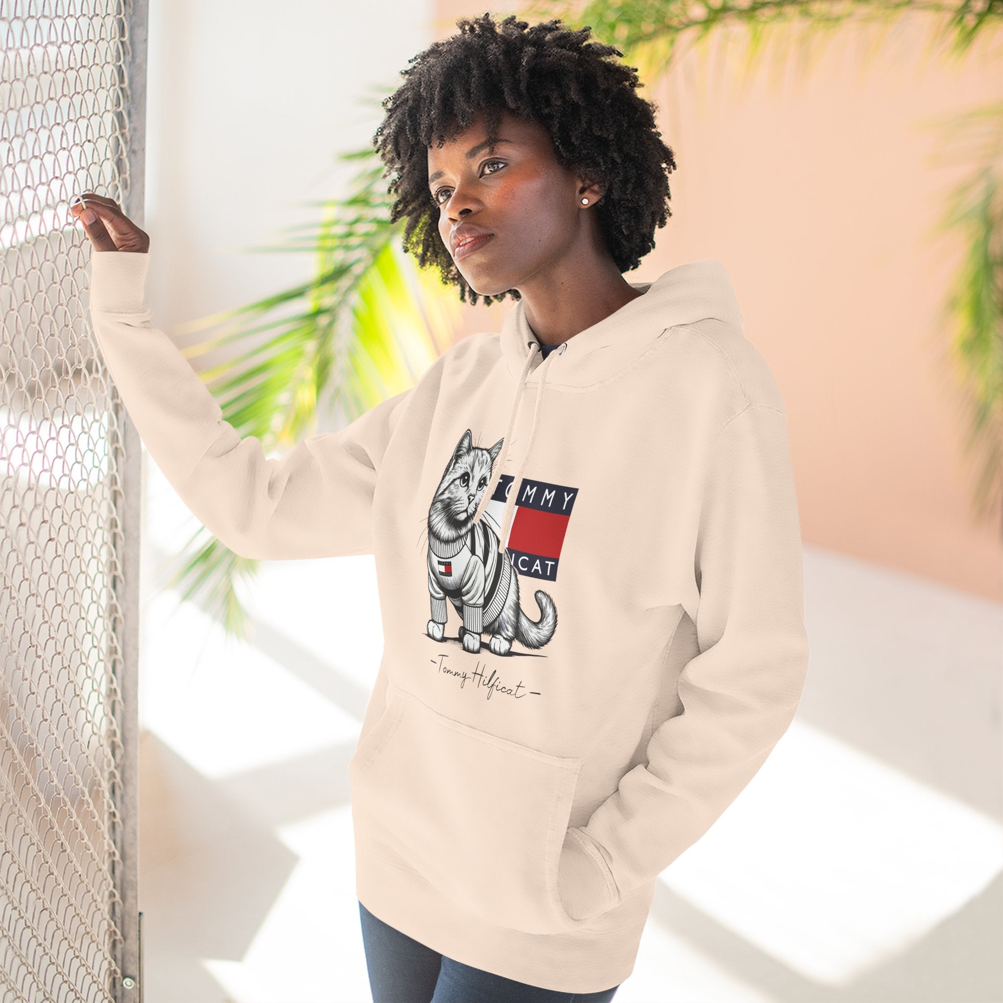 Tommy Hilficat Signature Purr Style Cat Graphic Hoodie