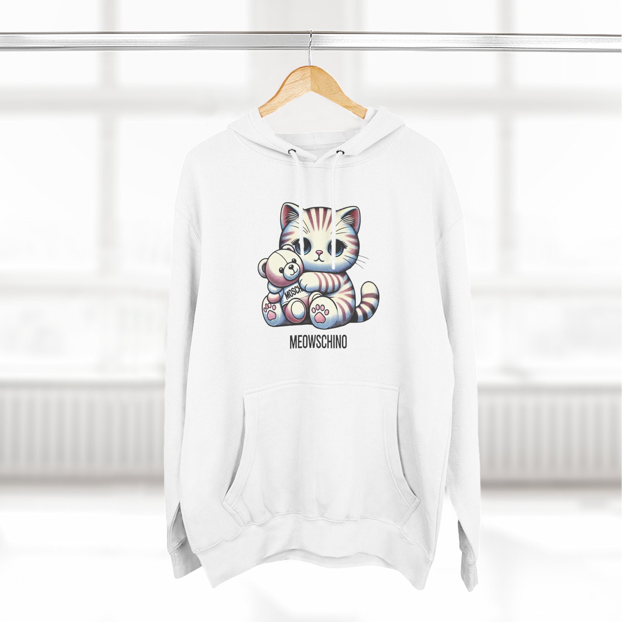Meowschino Teddy Hug Cat Graphic Hoodie
