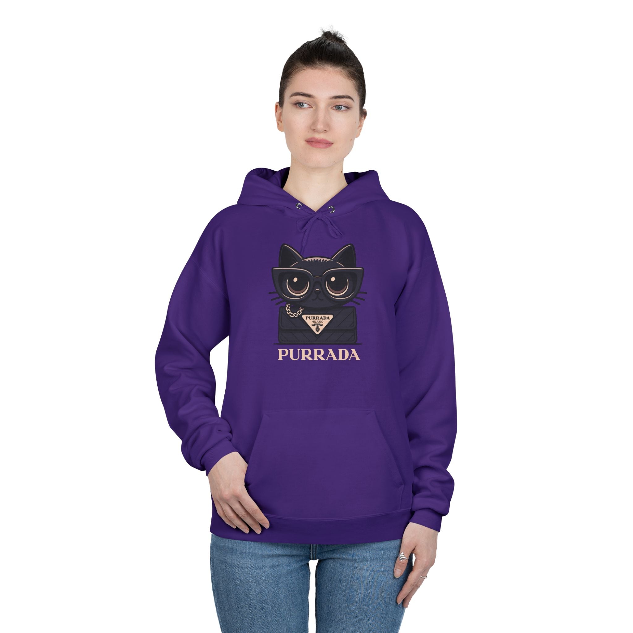Purrada Noir Bag Cat Graphic Hoodie