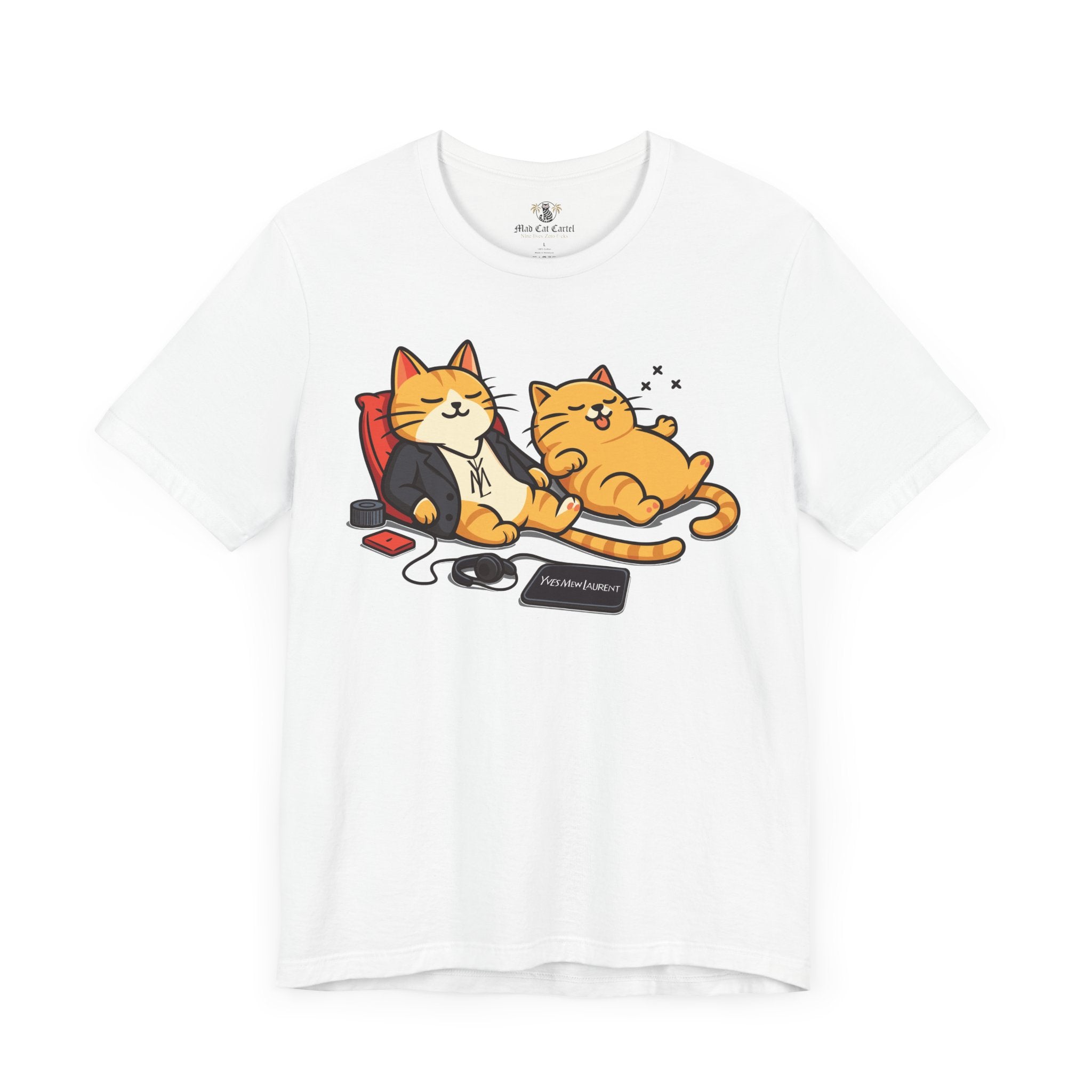 white chill cats t shirt with cats graphic, casual cotton wear, tee for cat lovers
