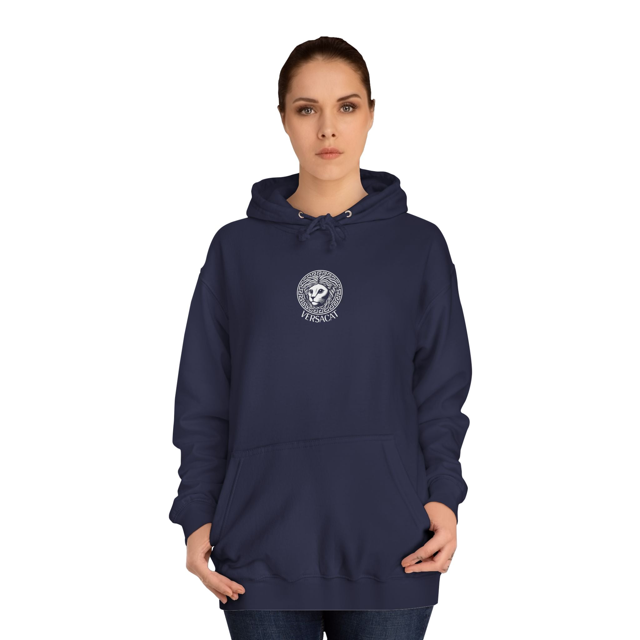 Versacat Chest Logo Cat Graphic Hoodie