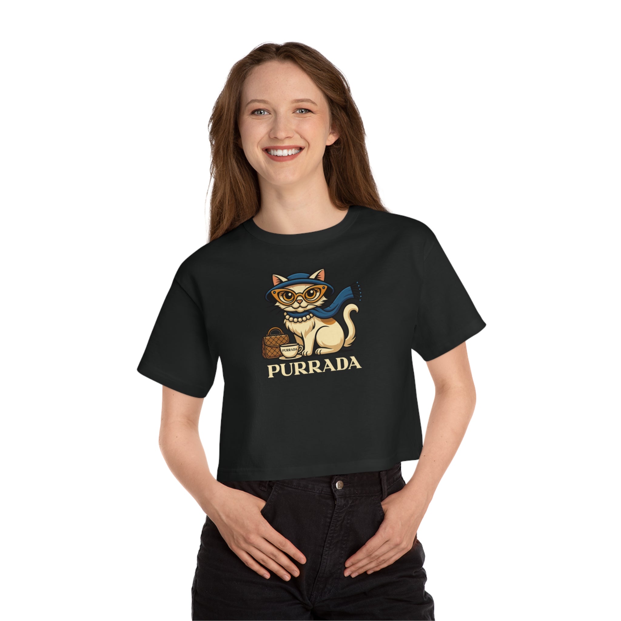 Purrada x Champion Feline Elegance Women's Cropped T Shirt