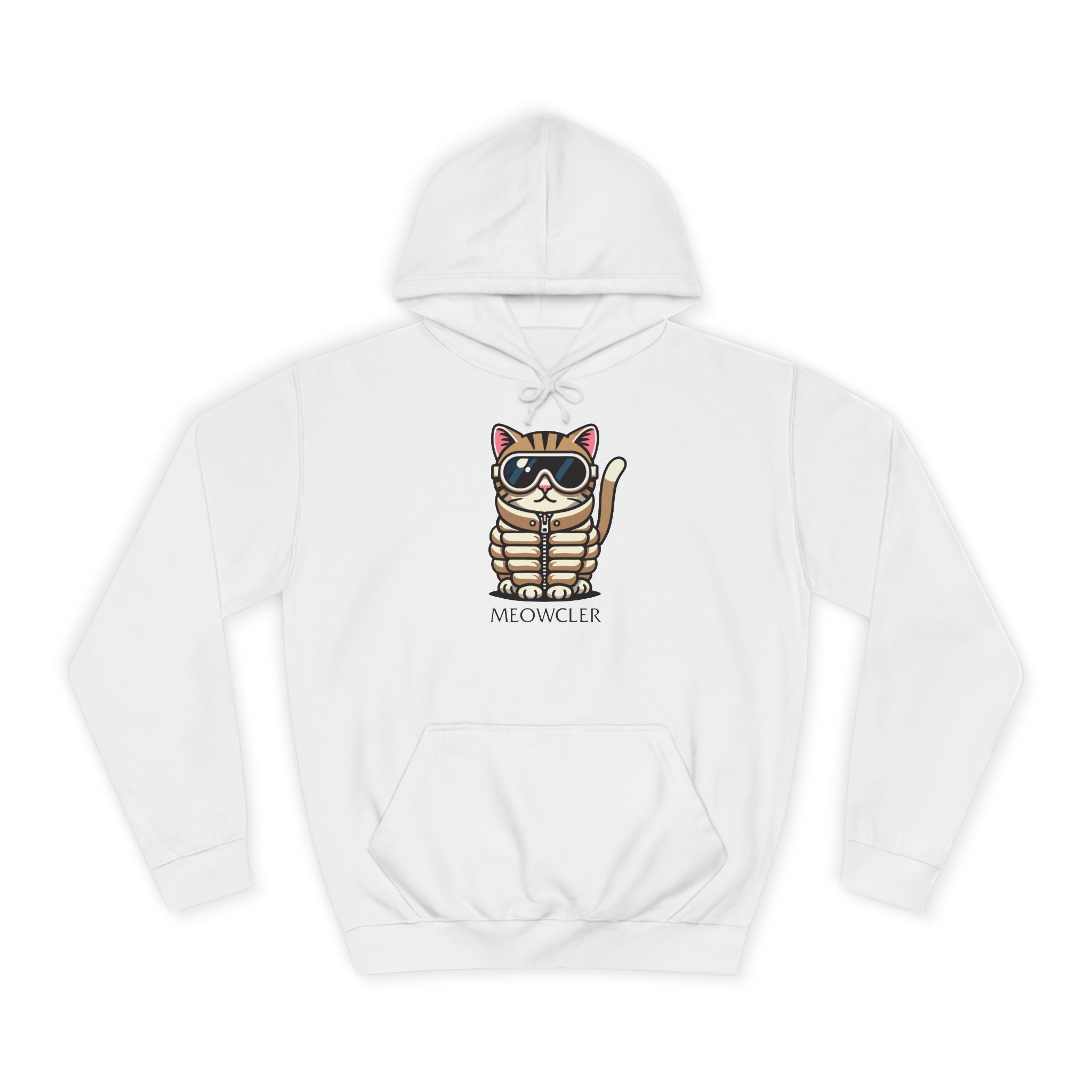 Meowcler Chest Puffer Cat Graphic Hoodie