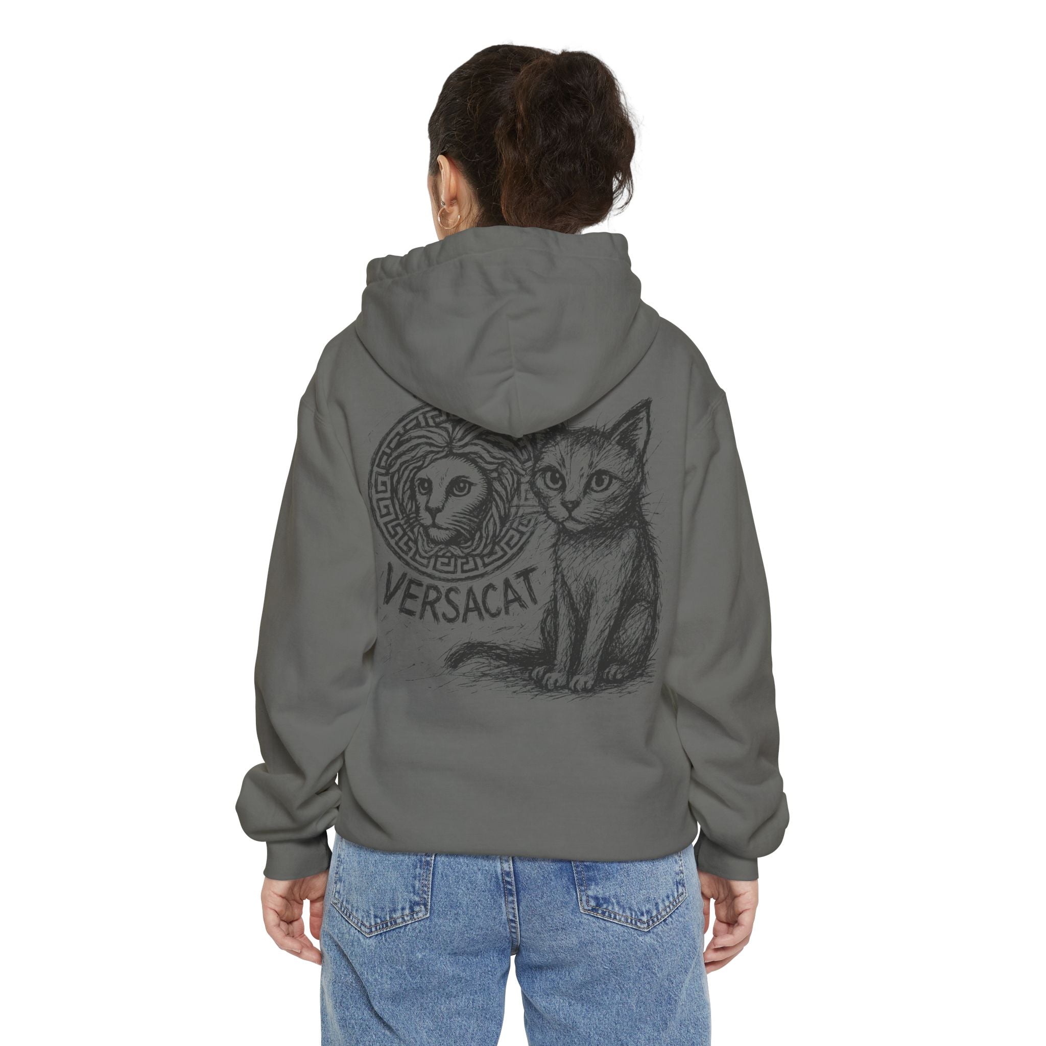 Versacat Sketch Logo Cat Graphic Hoodie