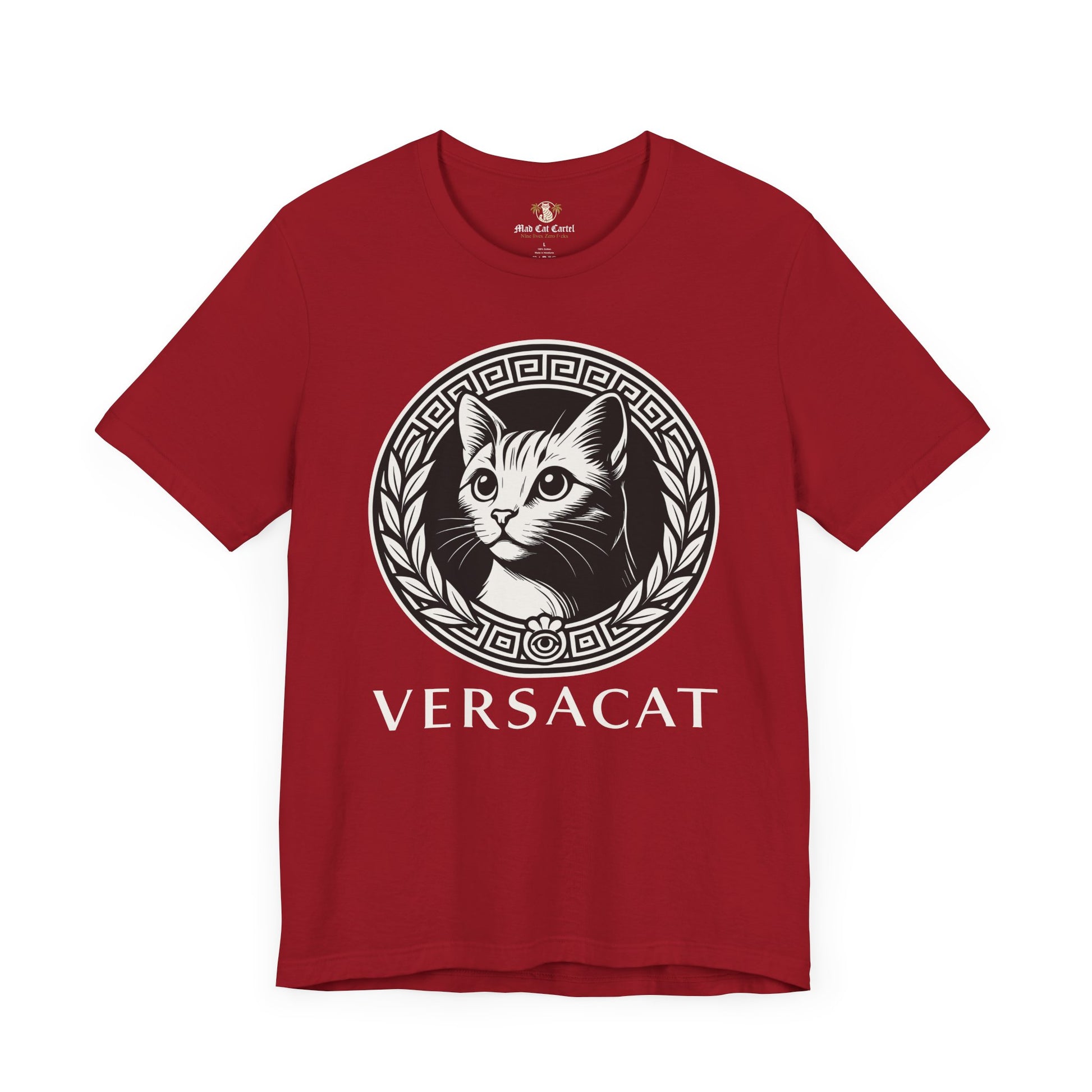 Canvas red Versacat Royal Emblem cat t – shirts with cats on them for men and women