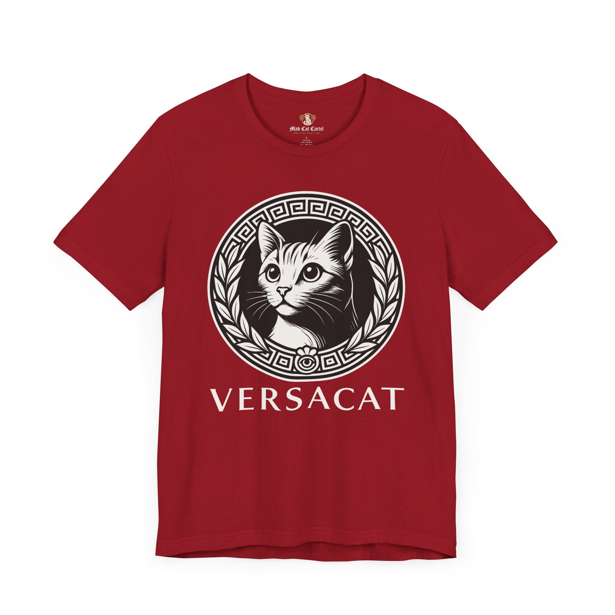 Canvas red Versacat Royal Emblem cat t – shirts with cats on them for men and women