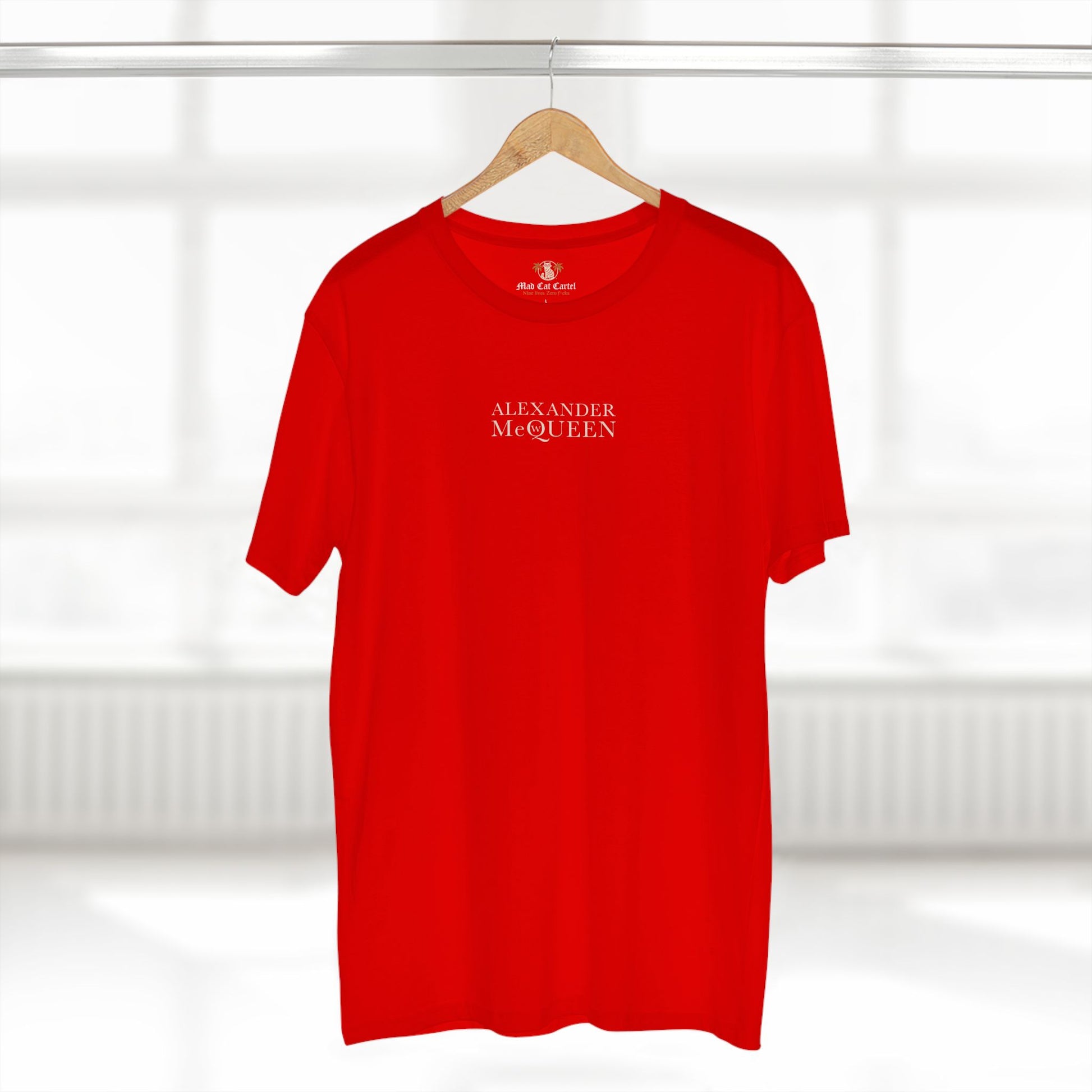 red graphic shirt