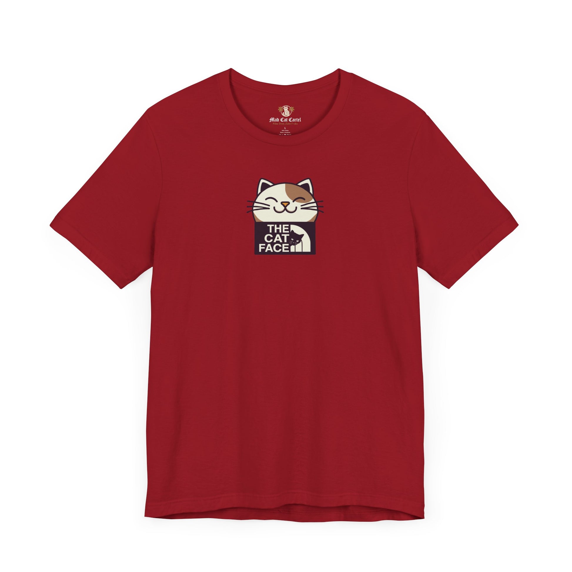 The Cat Face Graphic T-Shirt Canvas Red – unisex cat face shirt