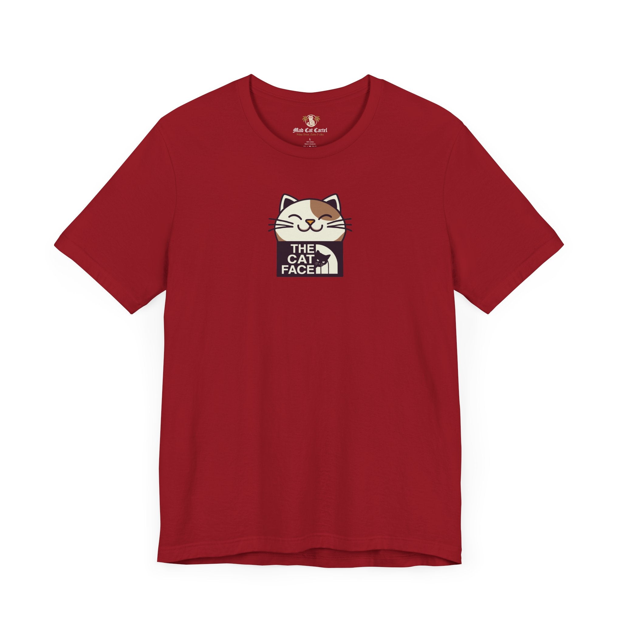The Cat Face Graphic T-Shirt Canvas Red – unisex cat face shirt